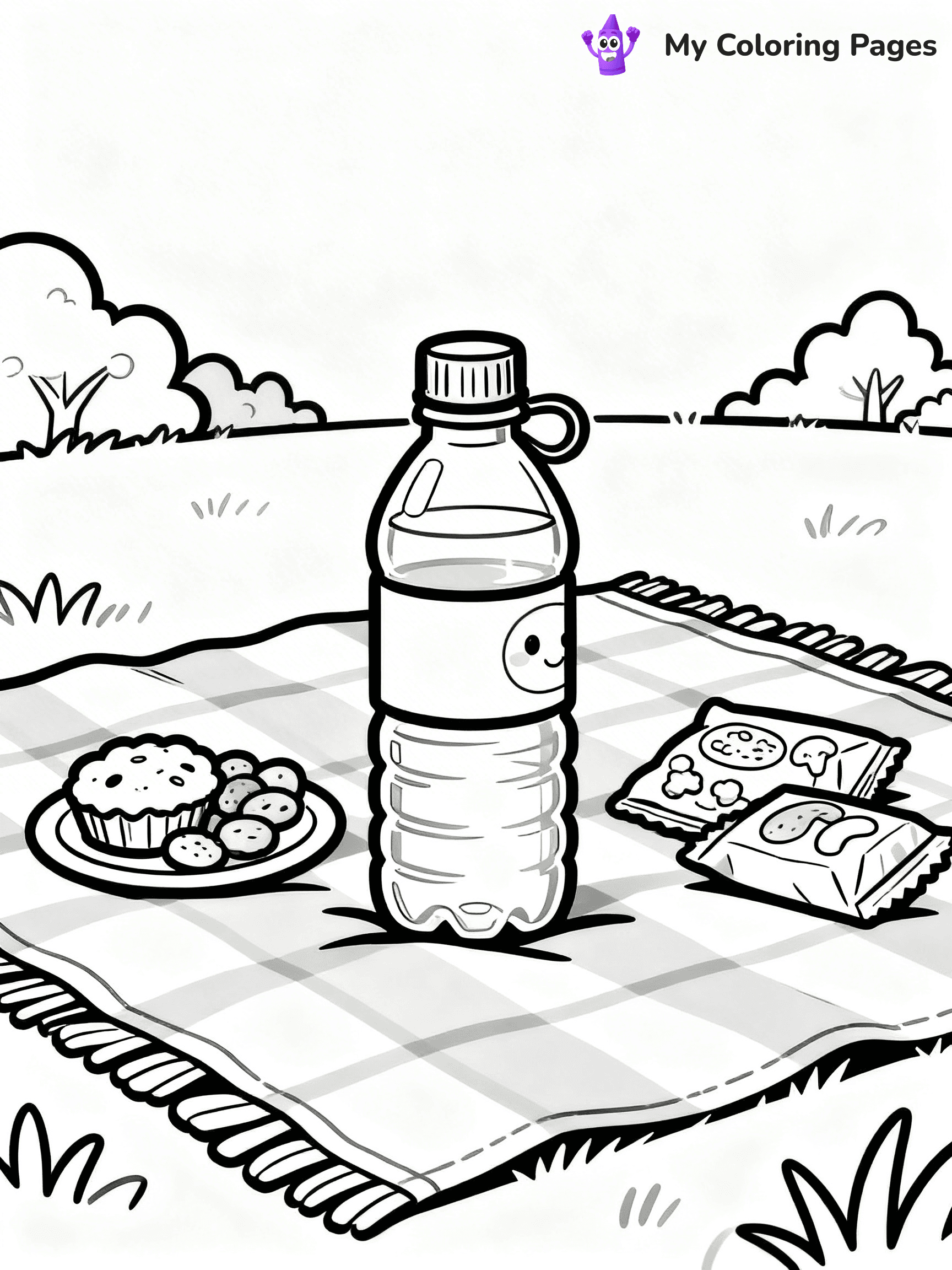 Water Bottle Coloring Pages - 2