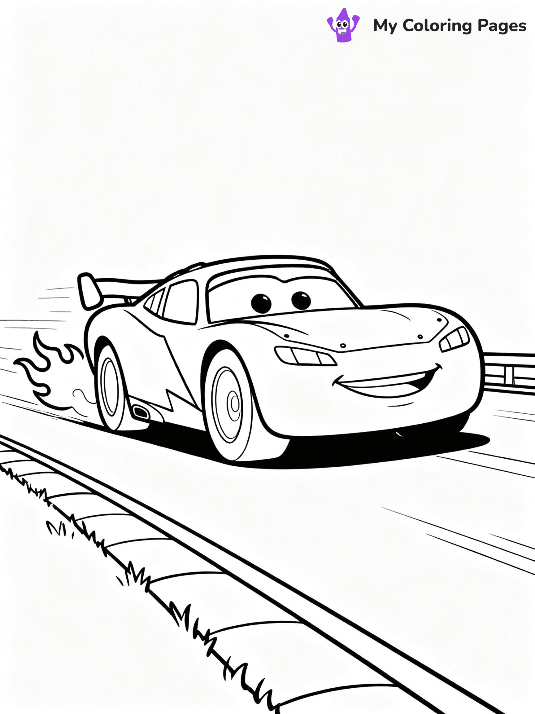 ⚠️ CRITICAL REQUIREMENT - ABSOLUTE BLACK AND WHITE ONLY ⚠️
This MUST be a BLACK AND WHITE line drawing ONLY. NO COLORS whatsoever.
- ONLY pure black lines (#000000) on pure white background (#FFFFFF)
- ABSOLUTELY NO colors, NO shading, NO gradients, NO grayscale
- If there are ANY colors in the output, the image is REJECTED
- This is a COLORING PAGE - meant to be COLORED IN by children
- The output must be UNCOLORED line art ready for coloring
⚠️ SUBJECT TO DRAW: Lightning McQueen from Cars in Pixar animation style, speeding on a racetrack, flames painted on the sides
(REMEMBER: Output must be BLACK AND WHITE line art only, NOT colored!)
# COLORING PAGE: BLACK OUTLINES ONLY - WHITE BACKGROUND MANDATORY
Create a **coloring book page** using EXACTLY two values: black lines, white space.
## NON-NEGOTIABLE BINARY RULES
- **ONLY #000000 (black) and #FFFFFF (white)** - NO other values exist
- **EVERY PIXEL = BLACK OR WHITE** - no gray/shading/antialiasing
- **WHITE BACKGROUND MANDATORY** - entire canvas stays white
- **ALL SHAPES HOLLOW** - everything is empty outlines waiting to be colored
- **FORBIDDEN:** fills, shading, gradients, patterns, textures, colors
- **NO SOLID REGIONS** - if it's not a thin line, it's wrong
## Universal Line Standards
- Black outlines ONLY - thin, uniform weight
- Every shape completely empty inside
- Closed contours suitable for coloring
- Simple flat illustration - zero depth/3D/realism
- **Style:** Whimsical Doodle Art Alley - rounded, friendly outlines (unless specified)
## Everything = Outline Only
- Characters/animals: hollow shapes
- Objects/clothing: empty contours
- Backgrounds/scenery: line work only
- Natural elements: outlined forms
- Dark/night areas: don't exist (use outlined symbols)
- Textures/patterns: convert to simple lines
## The Test
Can a child color EVERY white space with crayons? If any area is pre-filled/shaded/gray or colored in, it FAILS. Every shape must be waiting to receive color.
**FINAL OUTPUT**: Binary coloring page. Black lines define shapes. White spaces ready for coloring. Nothing else exists. No exceptions. Print-ready.
⚠️ FINAL REMINDER: Draw the subject "Lightning McQueen from Cars in Pixar animation style, speeding on a racetrack, flames painted on the sides" as BLACK AND WHITE line art. Zero colors in output.