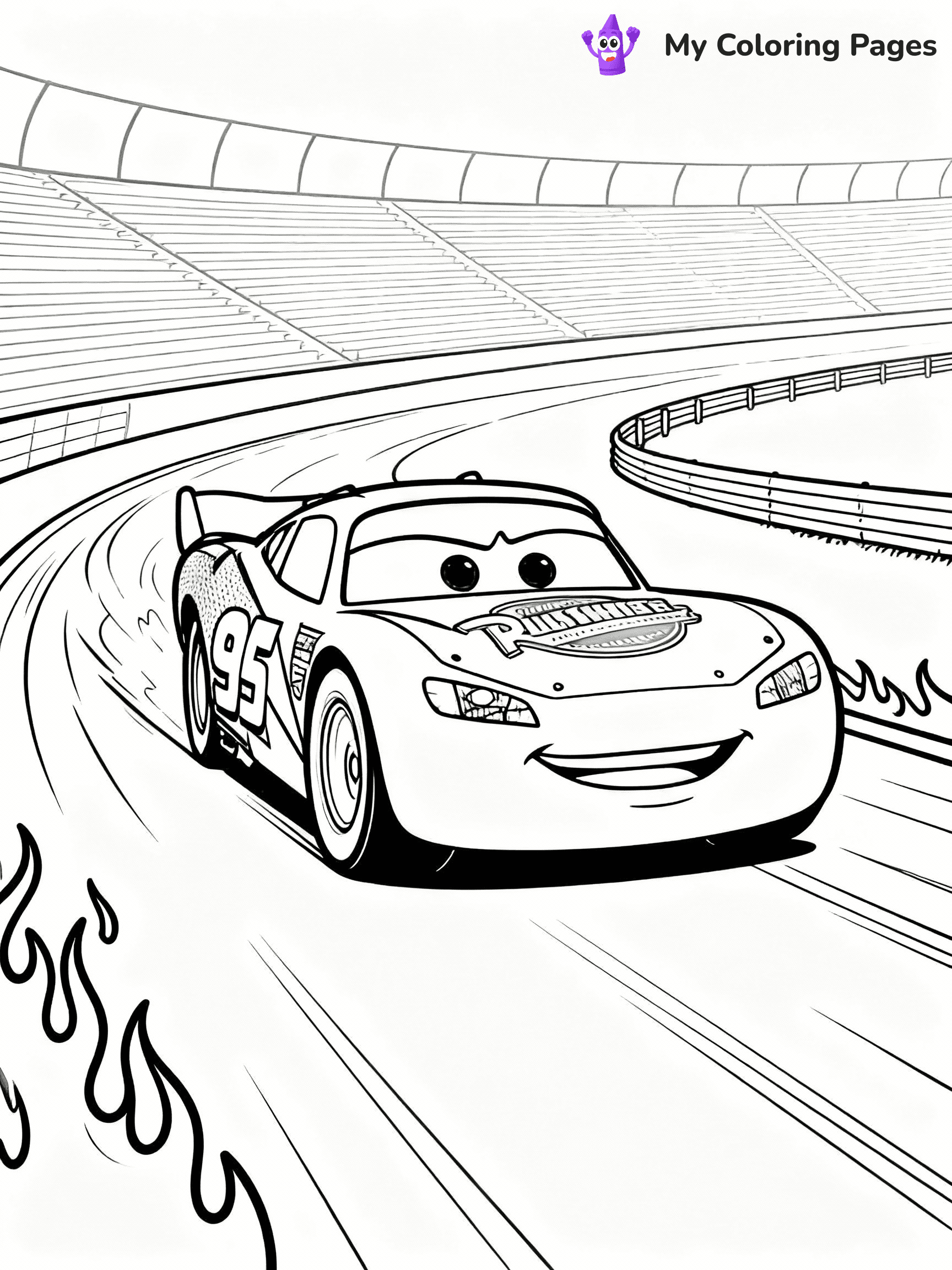 ⚠️ CRITICAL REQUIREMENT - ABSOLUTE BLACK AND WHITE ONLY ⚠️
This MUST be a BLACK AND WHITE line drawing ONLY. NO COLORS whatsoever.
- ONLY pure black lines (#000000) on pure white background (#FFFFFF)
- ABSOLUTELY NO colors, NO shading, NO gradients, NO grayscale
- If there are ANY colors in the output, the image is REJECTED
- This is a COLORING PAGE - meant to be COLORED IN by children
- The output must be UNCOLORED line art ready for coloring
⚠️ SUBJECT TO DRAW: Lightning McQueen from Cars in Pixar animation style, speeding on a racetrack, flames painted on the sides
(REMEMBER: Output must be BLACK AND WHITE line art only, NOT colored!)
# COLORING PAGE: BLACK OUTLINES ONLY - WHITE BACKGROUND MANDATORY
Create a **coloring book page** using EXACTLY two values: black lines, white space.
## NON-NEGOTIABLE BINARY RULES
- **ONLY #000000 (black) and #FFFFFF (white)** - NO other values exist
- **EVERY PIXEL = BLACK OR WHITE** - no gray/shading/antialiasing
- **WHITE BACKGROUND MANDATORY** - entire canvas stays white
- **ALL SHAPES HOLLOW** - everything is empty outlines waiting to be colored
- **FORBIDDEN:** fills, shading, gradients, patterns, textures, colors
- **NO SOLID REGIONS** - if it's not a thin line, it's wrong
## Universal Line Standards
- Black outlines ONLY - thin, uniform weight
- Every shape completely empty inside
- Closed contours suitable for coloring
- Simple flat illustration - zero depth/3D/realism
- **Style:** Whimsical Doodle Art Alley - rounded, friendly outlines (unless specified)
## Everything = Outline Only
- Characters/animals: hollow shapes
- Objects/clothing: empty contours
- Backgrounds/scenery: line work only
- Natural elements: outlined forms
- Dark/night areas: don't exist (use outlined symbols)
- Textures/patterns: convert to simple lines
## The Test
Can a child color EVERY white space with crayons? If any area is pre-filled/shaded/gray or colored in, it FAILS. Every shape must be waiting to receive color.
**FINAL OUTPUT**: Binary coloring page. Black lines define shapes. White spaces ready for coloring. Nothing else exists. No exceptions. Print-ready.
⚠️ FINAL REMINDER: Draw the subject "Lightning McQueen from Cars in Pixar animation style, speeding on a racetrack, flames painted on the sides" as BLACK AND WHITE line art. Zero colors in output.