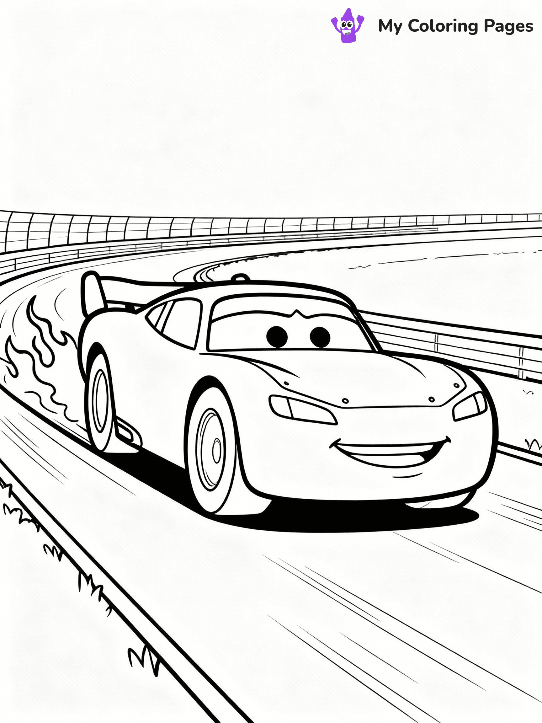 ⚠️ CRITICAL REQUIREMENT - ABSOLUTE BLACK AND WHITE ONLY ⚠️
This MUST be a BLACK AND WHITE line drawing ONLY. NO COLORS whatsoever.
- ONLY pure black lines (#000000) on pure white background (#FFFFFF)
- ABSOLUTELY NO colors, NO shading, NO gradients, NO grayscale
- If there are ANY colors in the output, the image is REJECTED
- This is a COLORING PAGE - meant to be COLORED IN by children
- The output must be UNCOLORED line art ready for coloring
⚠️ SUBJECT TO DRAW: Lightning McQueen from Cars in Pixar animation style, speeding on a racetrack, flames painted on the sides
(REMEMBER: Output must be BLACK AND WHITE line art only, NOT colored!)
# COLORING PAGE: BLACK OUTLINES ONLY - WHITE BACKGROUND MANDATORY
Create a **coloring book page** using EXACTLY two values: black lines, white space.
## NON-NEGOTIABLE BINARY RULES
- **ONLY #000000 (black) and #FFFFFF (white)** - NO other values exist
- **EVERY PIXEL = BLACK OR WHITE** - no gray/shading/antialiasing
- **WHITE BACKGROUND MANDATORY** - entire canvas stays white
- **ALL SHAPES HOLLOW** - everything is empty outlines waiting to be colored
- **FORBIDDEN:** fills, shading, gradients, patterns, textures, colors
- **NO SOLID REGIONS** - if it's not a thin line, it's wrong
## Universal Line Standards
- Black outlines ONLY - thin, uniform weight
- Every shape completely empty inside
- Closed contours suitable for coloring
- Simple flat illustration - zero depth/3D/realism
- **Style:** Whimsical Doodle Art Alley - rounded, friendly outlines (unless specified)
## Everything = Outline Only
- Characters/animals: hollow shapes
- Objects/clothing: empty contours
- Backgrounds/scenery: line work only
- Natural elements: outlined forms
- Dark/night areas: don't exist (use outlined symbols)
- Textures/patterns: convert to simple lines
## The Test
Can a child color EVERY white space with crayons? If any area is pre-filled/shaded/gray or colored in, it FAILS. Every shape must be waiting to receive color.
**FINAL OUTPUT**: Binary coloring page. Black lines define shapes. White spaces ready for coloring. Nothing else exists. No exceptions. Print-ready.
⚠️ FINAL REMINDER: Draw the subject "Lightning McQueen from Cars in Pixar animation style, speeding on a racetrack, flames painted on the sides" as BLACK AND WHITE line art. Zero colors in output.