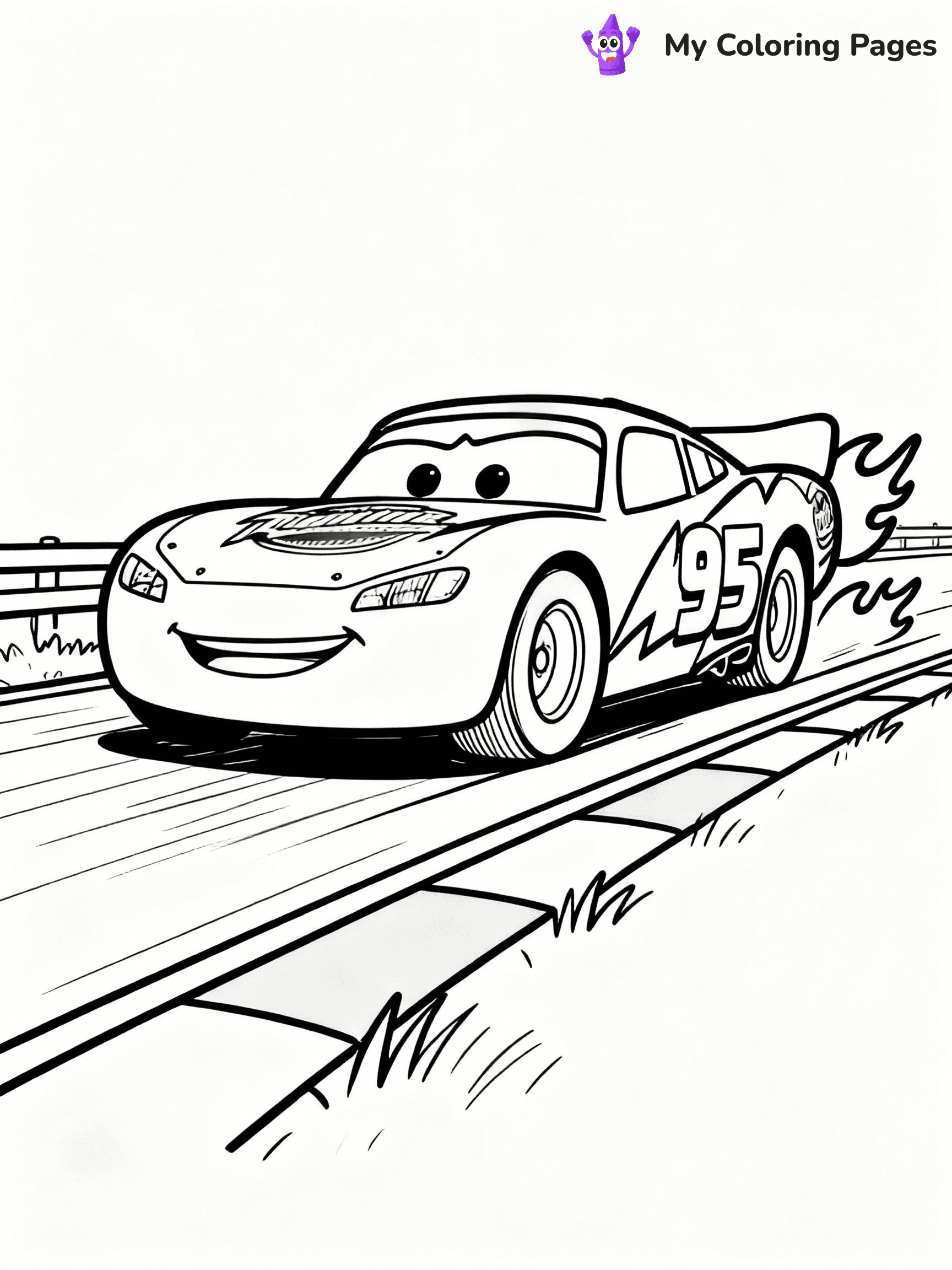 ⚠️ CRITICAL REQUIREMENT - ABSOLUTE BLACK AND WHITE ONLY ⚠️
This MUST be a BLACK AND WHITE line drawing ONLY. NO COLORS whatsoever.
- ONLY pure black lines (#000000) on pure white background (#FFFFFF)
- ABSOLUTELY NO colors, NO shading, NO gradients, NO grayscale
- If there are ANY colors in the output, the image is REJECTED
- This is a COLORING PAGE - meant to be COLORED IN by children
- The output must be UNCOLORED line art ready for coloring
⚠️ SUBJECT TO DRAW: Lightning McQueen from Cars in Pixar animation style, speeding on a racetrack, flames painted on the sides
(REMEMBER: Output must be BLACK AND WHITE line art only, NOT colored!)
# COLORING PAGE: BLACK OUTLINES ONLY - WHITE BACKGROUND MANDATORY
Create a **coloring book page** using EXACTLY two values: black lines, white space.
## NON-NEGOTIABLE BINARY RULES
- **ONLY #000000 (black) and #FFFFFF (white)** - NO other values exist
- **EVERY PIXEL = BLACK OR WHITE** - no gray/shading/antialiasing
- **WHITE BACKGROUND MANDATORY** - entire canvas stays white
- **ALL SHAPES HOLLOW** - everything is empty outlines waiting to be colored
- **FORBIDDEN:** fills, shading, gradients, patterns, textures, colors
- **NO SOLID REGIONS** - if it's not a thin line, it's wrong
## Universal Line Standards
- Black outlines ONLY - thin, uniform weight
- Every shape completely empty inside
- Closed contours suitable for coloring
- Simple flat illustration - zero depth/3D/realism
- **Style:** Whimsical Doodle Art Alley - rounded, friendly outlines (unless specified)
## Everything = Outline Only
- Characters/animals: hollow shapes
- Objects/clothing: empty contours
- Backgrounds/scenery: line work only
- Natural elements: outlined forms
- Dark/night areas: don't exist (use outlined symbols)
- Textures/patterns: convert to simple lines
## The Test
Can a child color EVERY white space with crayons? If any area is pre-filled/shaded/gray or colored in, it FAILS. Every shape must be waiting to receive color.
**FINAL OUTPUT**: Binary coloring page. Black lines define shapes. White spaces ready for coloring. Nothing else exists. No exceptions. Print-ready.
⚠️ FINAL REMINDER: Draw the subject "Lightning McQueen from Cars in Pixar animation style, speeding on a racetrack, flames painted on the sides" as BLACK AND WHITE line art. Zero colors in output.