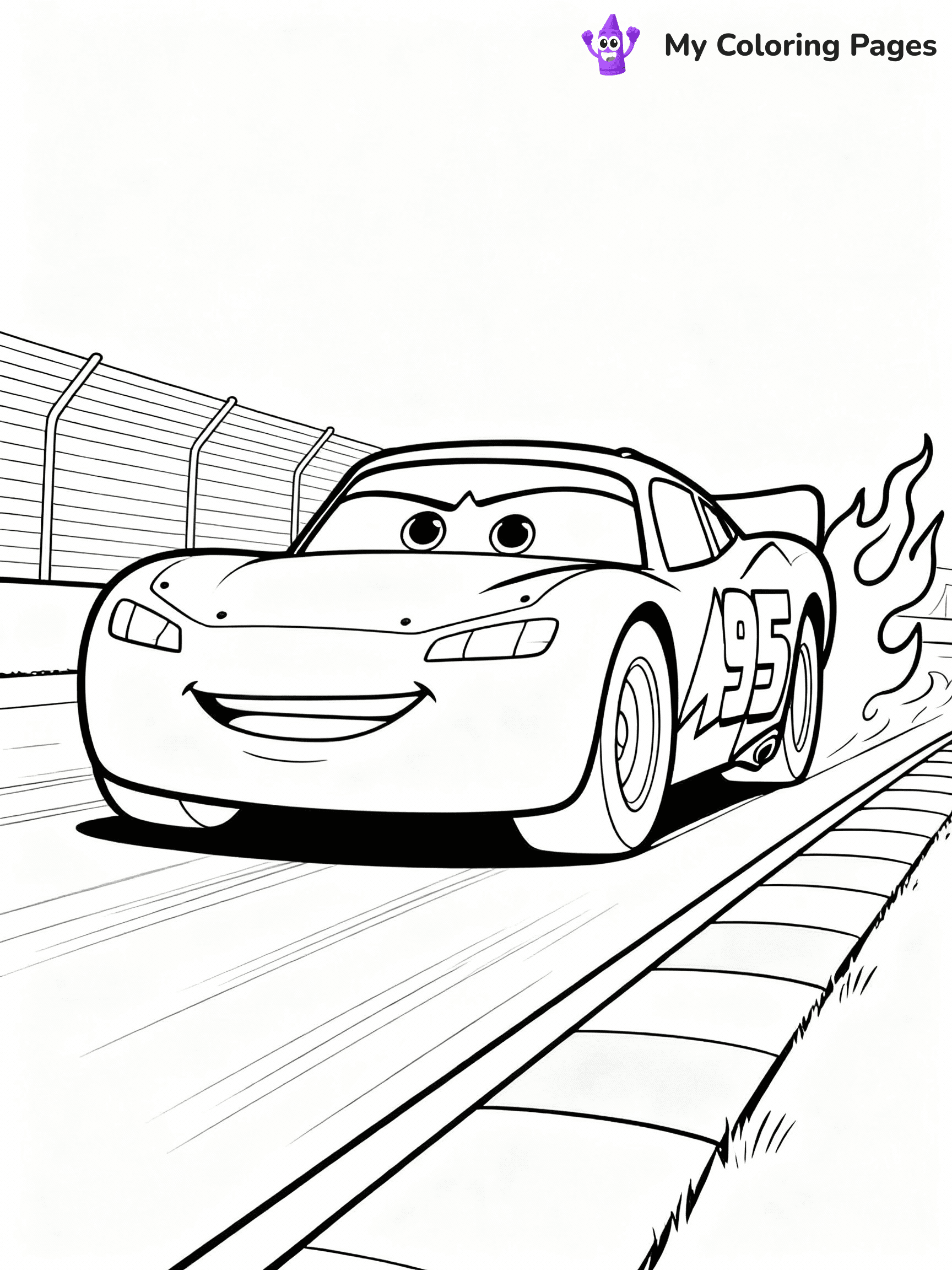 ⚠️ CRITICAL REQUIREMENT - ABSOLUTE BLACK AND WHITE ONLY ⚠️
This MUST be a BLACK AND WHITE line drawing ONLY. NO COLORS whatsoever.
- ONLY pure black lines (#000000) on pure white background (#FFFFFF)
- ABSOLUTELY NO colors, NO shading, NO gradients, NO grayscale
- If there are ANY colors in the output, the image is REJECTED
- This is a COLORING PAGE - meant to be COLORED IN by children
- The output must be UNCOLORED line art ready for coloring
⚠️ SUBJECT TO DRAW: Lightning McQueen from Cars in Pixar animation style, speeding on a racetrack, flames painted on the sides
(REMEMBER: Output must be BLACK AND WHITE line art only, NOT colored!)
# COLORING PAGE: BLACK OUTLINES ONLY - WHITE BACKGROUND MANDATORY
Create a **coloring book page** using EXACTLY two values: black lines, white space.
## NON-NEGOTIABLE BINARY RULES
- **ONLY #000000 (black) and #FFFFFF (white)** - NO other values exist
- **EVERY PIXEL = BLACK OR WHITE** - no gray/shading/antialiasing
- **WHITE BACKGROUND MANDATORY** - entire canvas stays white
- **ALL SHAPES HOLLOW** - everything is empty outlines waiting to be colored
- **FORBIDDEN:** fills, shading, gradients, patterns, textures, colors
- **NO SOLID REGIONS** - if it's not a thin line, it's wrong
## Universal Line Standards
- Black outlines ONLY - thin, uniform weight
- Every shape completely empty inside
- Closed contours suitable for coloring
- Simple flat illustration - zero depth/3D/realism
- **Style:** Whimsical Doodle Art Alley - rounded, friendly outlines (unless specified)
## Everything = Outline Only
- Characters/animals: hollow shapes
- Objects/clothing: empty contours
- Backgrounds/scenery: line work only
- Natural elements: outlined forms
- Dark/night areas: don't exist (use outlined symbols)
- Textures/patterns: convert to simple lines
## The Test
Can a child color EVERY white space with crayons? If any area is pre-filled/shaded/gray or colored in, it FAILS. Every shape must be waiting to receive color.
**FINAL OUTPUT**: Binary coloring page. Black lines define shapes. White spaces ready for coloring. Nothing else exists. No exceptions. Print-ready.
⚠️ FINAL REMINDER: Draw the subject "Lightning McQueen from Cars in Pixar animation style, speeding on a racetrack, flames painted on the sides" as BLACK AND WHITE line art. Zero colors in output.