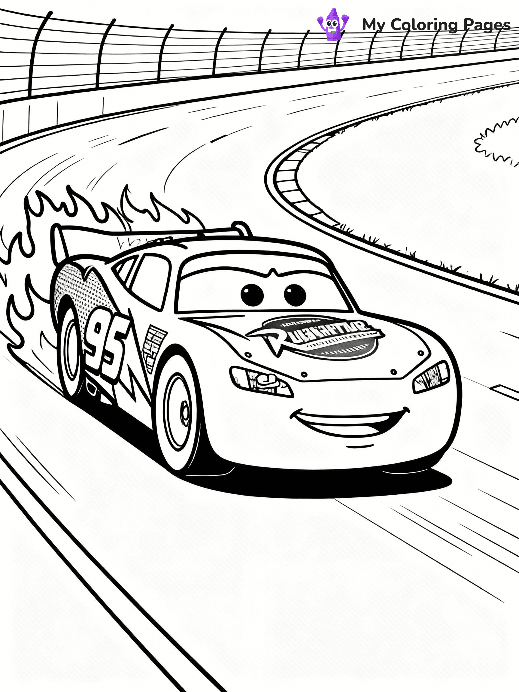 ⚠️ CRITICAL REQUIREMENT - ABSOLUTE BLACK AND WHITE ONLY ⚠️
This MUST be a BLACK AND WHITE line drawing ONLY. NO COLORS whatsoever.
- ONLY pure black lines (#000000) on pure white background (#FFFFFF)
- ABSOLUTELY NO colors, NO shading, NO gradients, NO grayscale
- If there are ANY colors in the output, the image is REJECTED
- This is a COLORING PAGE - meant to be COLORED IN by children
- The output must be UNCOLORED line art ready for coloring
⚠️ SUBJECT TO DRAW: Lightning McQueen from Cars in Pixar animation style, speeding on a racetrack, flames painted on the sides
(REMEMBER: Output must be BLACK AND WHITE line art only, NOT colored!)
# COLORING PAGE: BLACK OUTLINES ONLY - WHITE BACKGROUND MANDATORY
Create a **coloring book page** using EXACTLY two values: black lines, white space.
## NON-NEGOTIABLE BINARY RULES
- **ONLY #000000 (black) and #FFFFFF (white)** - NO other values exist
- **EVERY PIXEL = BLACK OR WHITE** - no gray/shading/antialiasing
- **WHITE BACKGROUND MANDATORY** - entire canvas stays white
- **ALL SHAPES HOLLOW** - everything is empty outlines waiting to be colored
- **FORBIDDEN:** fills, shading, gradients, patterns, textures, colors
- **NO SOLID REGIONS** - if it's not a thin line, it's wrong
## Universal Line Standards
- Black outlines ONLY - thin, uniform weight
- Every shape completely empty inside
- Closed contours suitable for coloring
- Simple flat illustration - zero depth/3D/realism
- **Style:** Whimsical Doodle Art Alley - rounded, friendly outlines (unless specified)
## Everything = Outline Only
- Characters/animals: hollow shapes
- Objects/clothing: empty contours
- Backgrounds/scenery: line work only
- Natural elements: outlined forms
- Dark/night areas: don't exist (use outlined symbols)
- Textures/patterns: convert to simple lines
## The Test
Can a child color EVERY white space with crayons? If any area is pre-filled/shaded/gray or colored in, it FAILS. Every shape must be waiting to receive color.
**FINAL OUTPUT**: Binary coloring page. Black lines define shapes. White spaces ready for coloring. Nothing else exists. No exceptions. Print-ready.
⚠️ FINAL REMINDER: Draw the subject "Lightning McQueen from Cars in Pixar animation style, speeding on a racetrack, flames painted on the sides" as BLACK AND WHITE line art. Zero colors in output.