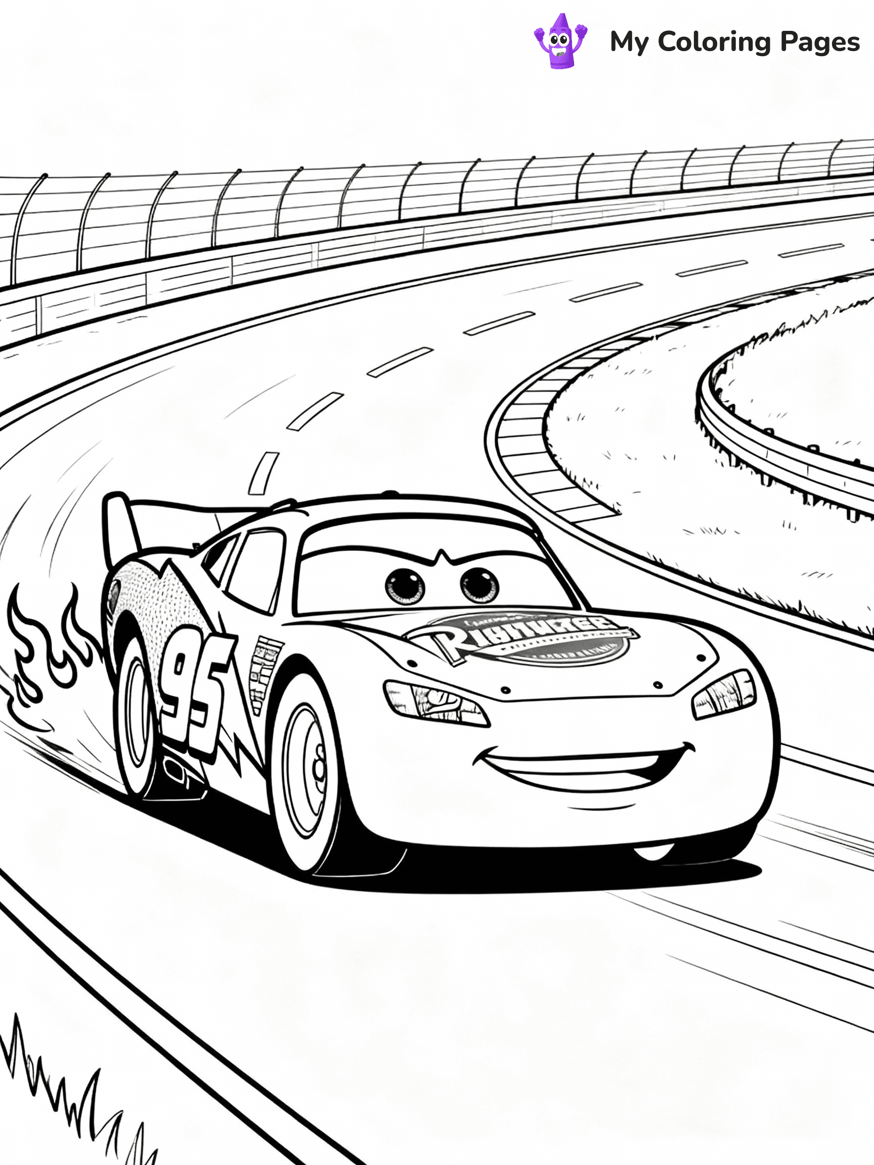 ⚠️ CRITICAL REQUIREMENT - ABSOLUTE BLACK AND WHITE ONLY ⚠️
This MUST be a BLACK AND WHITE line drawing ONLY. NO COLORS whatsoever.
- ONLY pure black lines (#000000) on pure white background (#FFFFFF)
- ABSOLUTELY NO colors, NO shading, NO gradients, NO grayscale
- If there are ANY colors in the output, the image is REJECTED
- This is a COLORING PAGE - meant to be COLORED IN by children
- The output must be UNCOLORED line art ready for coloring
⚠️ SUBJECT TO DRAW: Lightning McQueen from Cars in Pixar animation style, speeding on a racetrack, flames painted on the sides
(REMEMBER: Output must be BLACK AND WHITE line art only, NOT colored!)
# COLORING PAGE: BLACK OUTLINES ONLY - WHITE BACKGROUND MANDATORY
Create a **coloring book page** using EXACTLY two values: black lines, white space.
## NON-NEGOTIABLE BINARY RULES
- **ONLY #000000 (black) and #FFFFFF (white)** - NO other values exist
- **EVERY PIXEL = BLACK OR WHITE** - no gray/shading/antialiasing
- **WHITE BACKGROUND MANDATORY** - entire canvas stays white
- **ALL SHAPES HOLLOW** - everything is empty outlines waiting to be colored
- **FORBIDDEN:** fills, shading, gradients, patterns, textures, colors
- **NO SOLID REGIONS** - if it's not a thin line, it's wrong
## Universal Line Standards
- Black outlines ONLY - thin, uniform weight
- Every shape completely empty inside
- Closed contours suitable for coloring
- Simple flat illustration - zero depth/3D/realism
- **Style:** Whimsical Doodle Art Alley - rounded, friendly outlines (unless specified)
## Everything = Outline Only
- Characters/animals: hollow shapes
- Objects/clothing: empty contours
- Backgrounds/scenery: line work only
- Natural elements: outlined forms
- Dark/night areas: don't exist (use outlined symbols)
- Textures/patterns: convert to simple lines
## The Test
Can a child color EVERY white space with crayons? If any area is pre-filled/shaded/gray or colored in, it FAILS. Every shape must be waiting to receive color.
**FINAL OUTPUT**: Binary coloring page. Black lines define shapes. White spaces ready for coloring. Nothing else exists. No exceptions. Print-ready.
⚠️ FINAL REMINDER: Draw the subject "Lightning McQueen from Cars in Pixar animation style, speeding on a racetrack, flames painted on the sides" as BLACK AND WHITE line art. Zero colors in output.