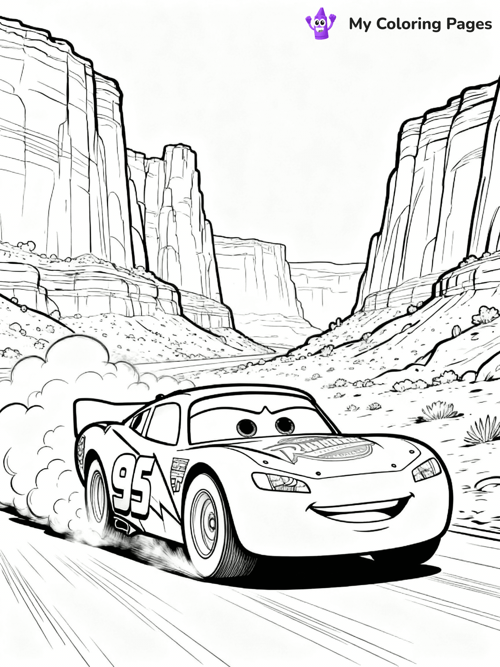 ⚠️ CRITICAL REQUIREMENT - ABSOLUTE BLACK AND WHITE ONLY ⚠️
This MUST be a BLACK AND WHITE line drawing ONLY. NO COLORS whatsoever.
- ONLY pure black lines (#000000) on pure white background (#FFFFFF)
- ABSOLUTELY NO colors, NO shading, NO gradients, NO grayscale
- If there are ANY colors in the output, the image is REJECTED
- This is a COLORING PAGE - meant to be COLORED IN by children
- The output must be UNCOLORED line art ready for coloring
⚠️ SUBJECT TO DRAW: Lightning McQueen racing through desert canyons in Pixar animation style, dust trailing behind vibrant red chassis today
(REMEMBER: Output must be BLACK AND WHITE line art only, NOT colored!)
# COLORING PAGE: BLACK OUTLINES ONLY - WHITE BACKGROUND MANDATORY
Create a **coloring book page** using EXACTLY two values: black lines, white space.
## NON-NEGOTIABLE BINARY RULES
- **ONLY #000000 (black) and #FFFFFF (white)** - NO other values exist
- **EVERY PIXEL = BLACK OR WHITE** - no gray/shading/antialiasing
- **WHITE BACKGROUND MANDATORY** - entire canvas stays white
- **ALL SHAPES HOLLOW** - everything is empty outlines waiting to be colored
- **FORBIDDEN:** fills, shading, gradients, patterns, textures, colors
- **NO SOLID REGIONS** - if it's not a thin line, it's wrong
## Universal Line Standards
- Black outlines ONLY - thin, uniform weight
- Every shape completely empty inside
- Closed contours suitable for coloring
- Simple flat illustration - zero depth/3D/realism
- **Style:** Whimsical Doodle Art Alley - rounded, friendly outlines (unless specified)
## Everything = Outline Only
- Characters/animals: hollow shapes
- Objects/clothing: empty contours
- Backgrounds/scenery: line work only
- Natural elements: outlined forms
- Dark/night areas: don't exist (use outlined symbols)
- Textures/patterns: convert to simple lines
## The Test
Can a child color EVERY white space with crayons? If any area is pre-filled/shaded/gray or colored in, it FAILS. Every shape must be waiting to receive color.
**FINAL OUTPUT**: Binary coloring page. Black lines define shapes. White spaces ready for coloring. Nothing else exists. No exceptions. Print-ready.
⚠️ FINAL REMINDER: Draw the subject "Lightning McQueen racing through desert canyons in Pixar animation style, dust trailing behind vibrant red chassis today" as BLACK AND WHITE line art. Zero colors in output.