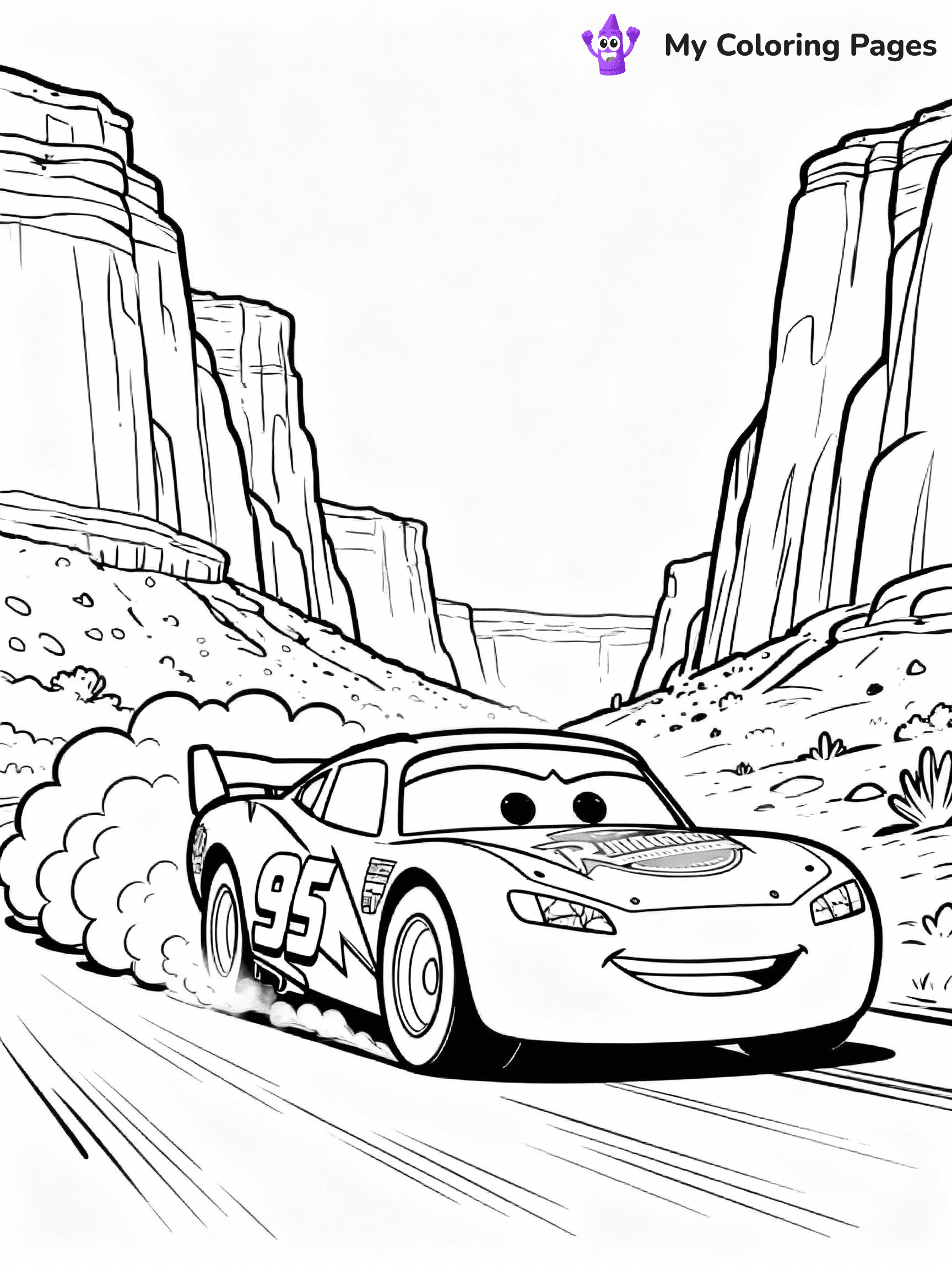 ⚠️ CRITICAL REQUIREMENT - ABSOLUTE BLACK AND WHITE ONLY ⚠️
This MUST be a BLACK AND WHITE line drawing ONLY. NO COLORS whatsoever.
- ONLY pure black lines (#000000) on pure white background (#FFFFFF)
- ABSOLUTELY NO colors, NO shading, NO gradients, NO grayscale
- If there are ANY colors in the output, the image is REJECTED
- This is a COLORING PAGE - meant to be COLORED IN by children
- The output must be UNCOLORED line art ready for coloring
⚠️ SUBJECT TO DRAW: Lightning McQueen racing through desert canyons in Pixar animation style, dust trailing behind vibrant red chassis today
(REMEMBER: Output must be BLACK AND WHITE line art only, NOT colored!)
# COLORING PAGE: BLACK OUTLINES ONLY - WHITE BACKGROUND MANDATORY
Create a **coloring book page** using EXACTLY two values: black lines, white space.
## NON-NEGOTIABLE BINARY RULES
- **ONLY #000000 (black) and #FFFFFF (white)** - NO other values exist
- **EVERY PIXEL = BLACK OR WHITE** - no gray/shading/antialiasing
- **WHITE BACKGROUND MANDATORY** - entire canvas stays white
- **ALL SHAPES HOLLOW** - everything is empty outlines waiting to be colored
- **FORBIDDEN:** fills, shading, gradients, patterns, textures, colors
- **NO SOLID REGIONS** - if it's not a thin line, it's wrong
## Universal Line Standards
- Black outlines ONLY - thin, uniform weight
- Every shape completely empty inside
- Closed contours suitable for coloring
- Simple flat illustration - zero depth/3D/realism
- **Style:** Whimsical Doodle Art Alley - rounded, friendly outlines (unless specified)
## Everything = Outline Only
- Characters/animals: hollow shapes
- Objects/clothing: empty contours
- Backgrounds/scenery: line work only
- Natural elements: outlined forms
- Dark/night areas: don't exist (use outlined symbols)
- Textures/patterns: convert to simple lines
## The Test
Can a child color EVERY white space with crayons? If any area is pre-filled/shaded/gray or colored in, it FAILS. Every shape must be waiting to receive color.
**FINAL OUTPUT**: Binary coloring page. Black lines define shapes. White spaces ready for coloring. Nothing else exists. No exceptions. Print-ready.
⚠️ FINAL REMINDER: Draw the subject "Lightning McQueen racing through desert canyons in Pixar animation style, dust trailing behind vibrant red chassis today" as BLACK AND WHITE line art. Zero colors in output.