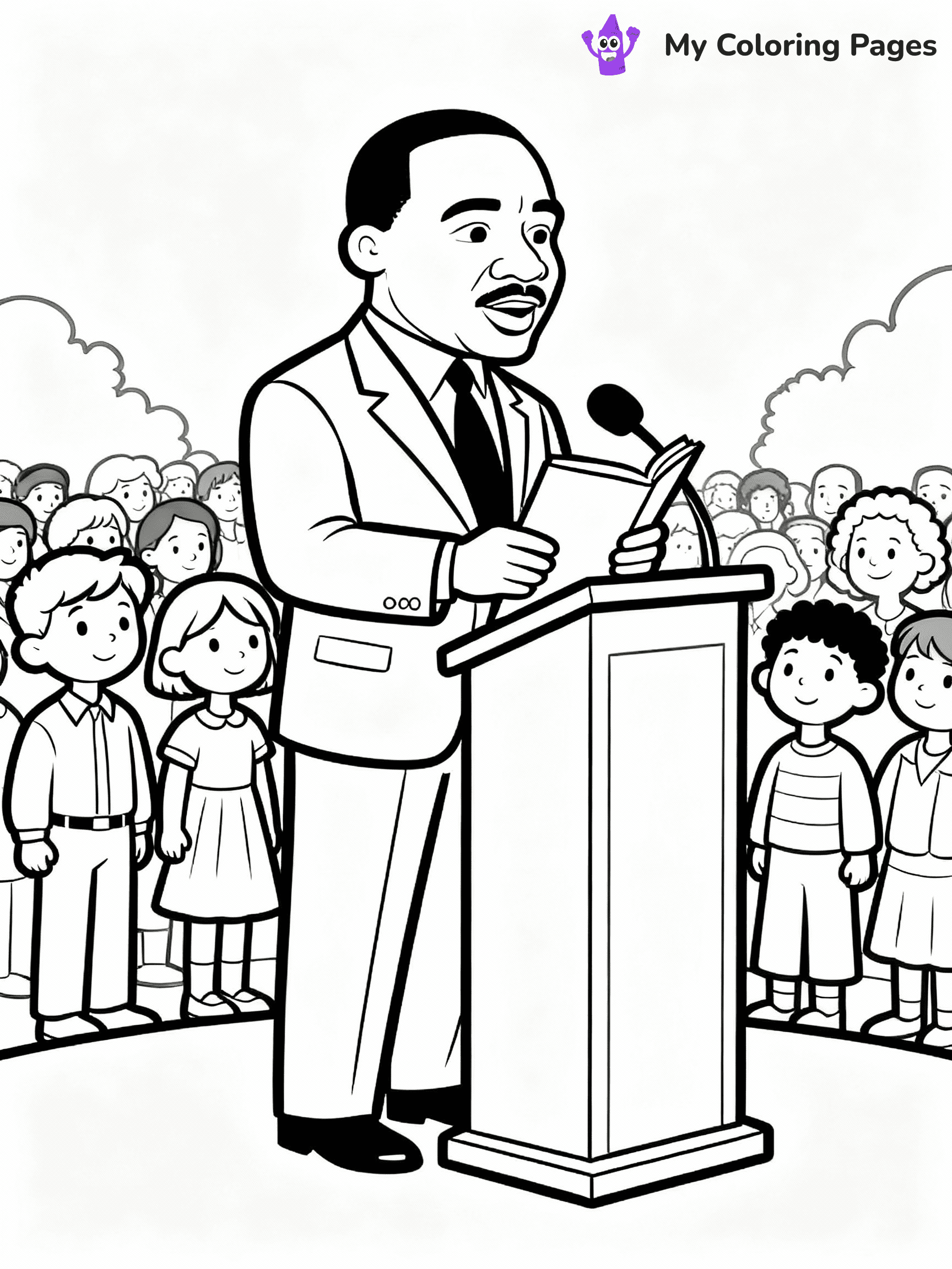 Martin Luther King JR Coloring Pages - 11