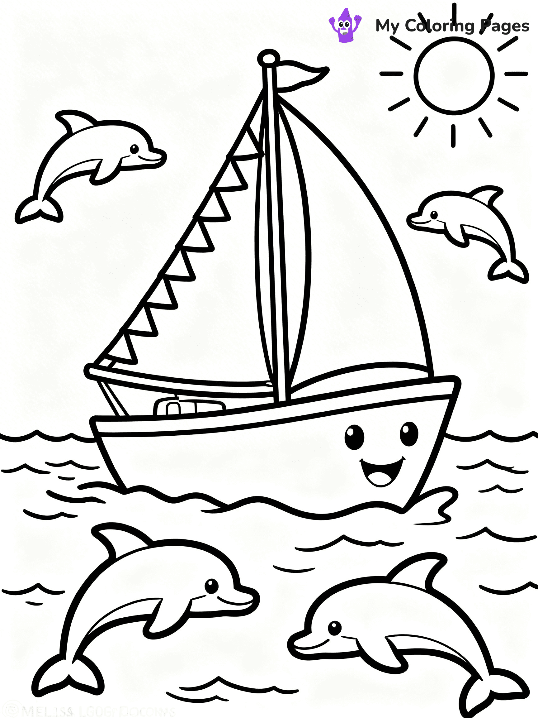 Sail Boat Coloring Pages - 2