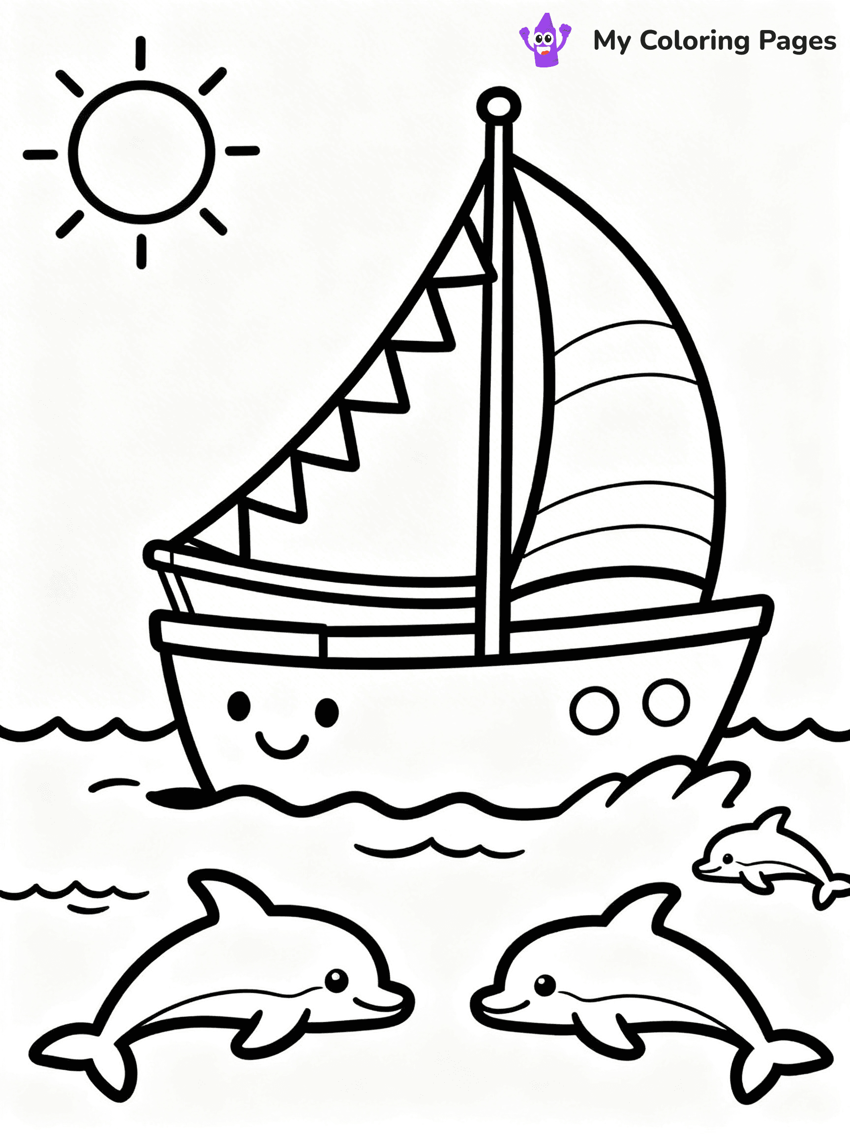 Sail Boat Coloring Pages - 1
