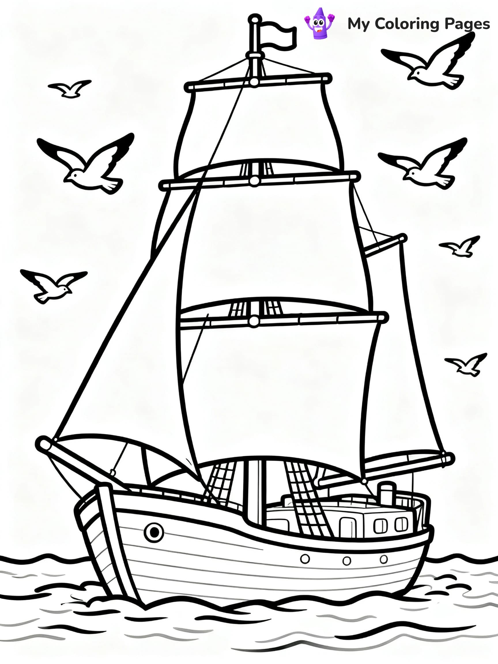 Sail Boat Coloring Pages - 11
