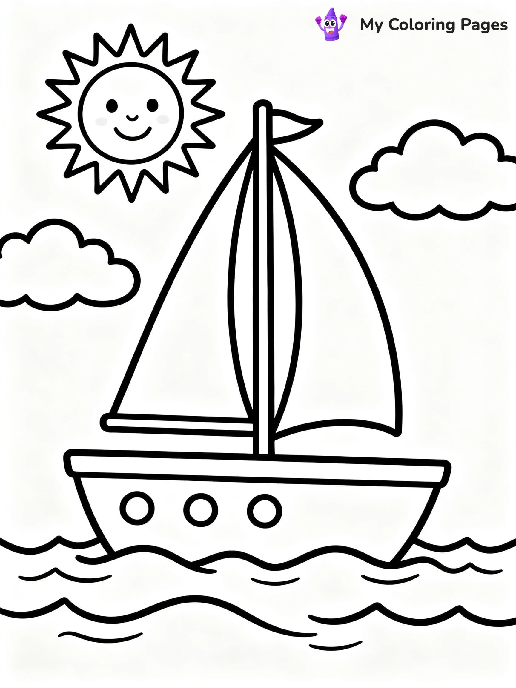 Sail Boat Coloring Pages - 2