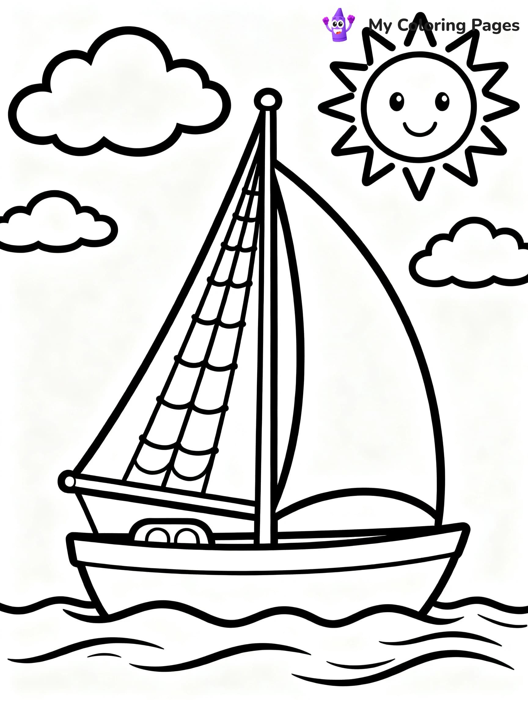 Sail Boat Coloring Pages - 1