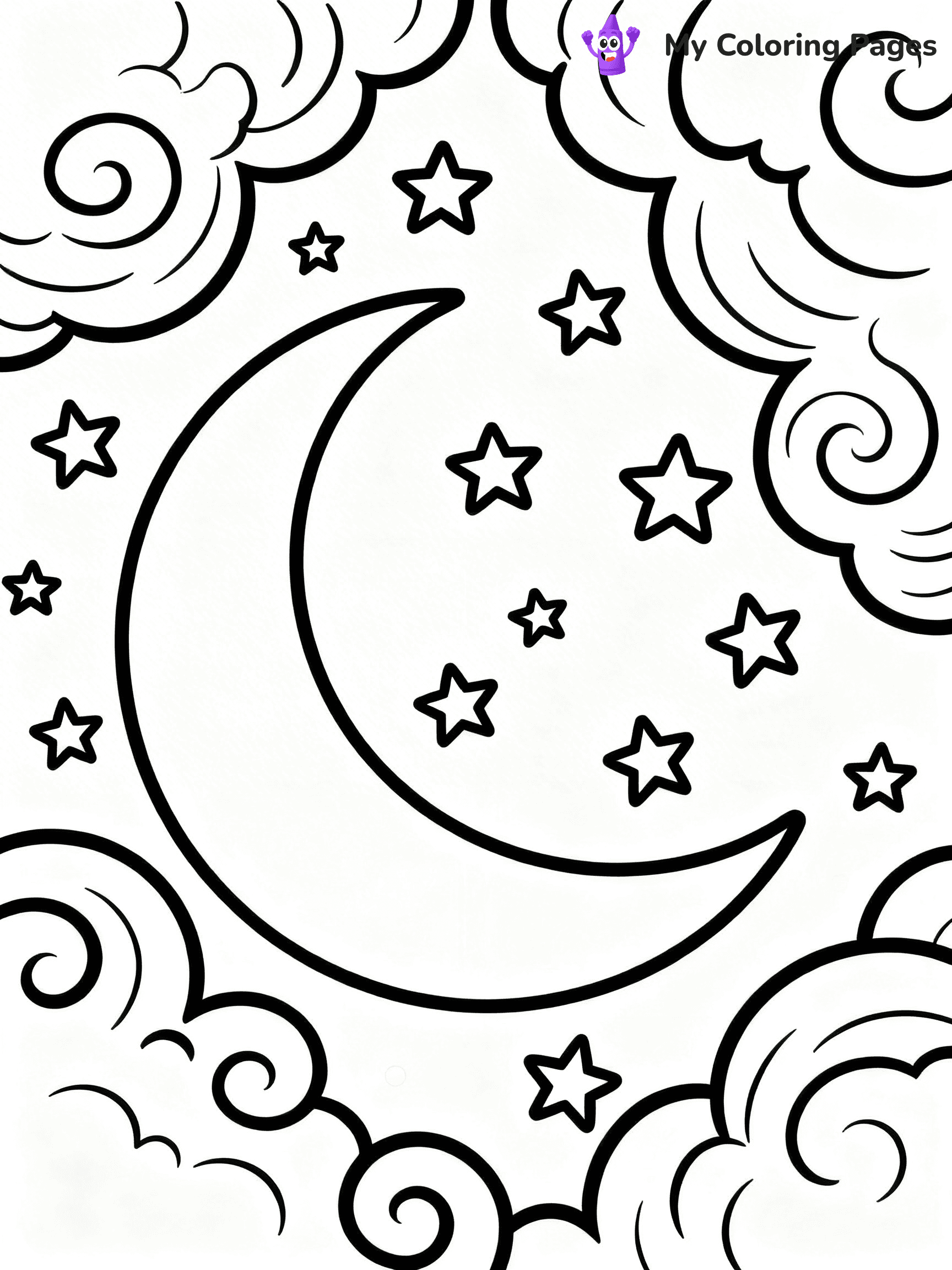 Starry Night Coloring Pages - 45