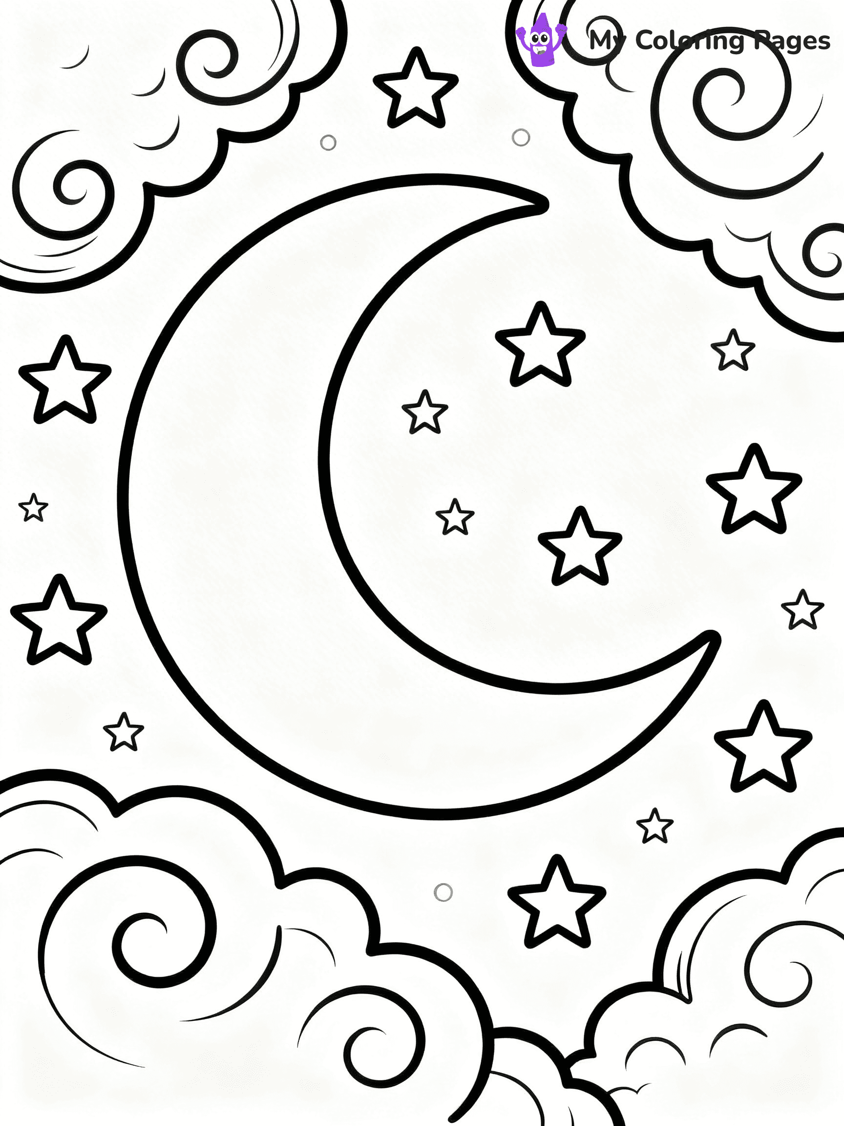 Starry Night Coloring Pages - 43