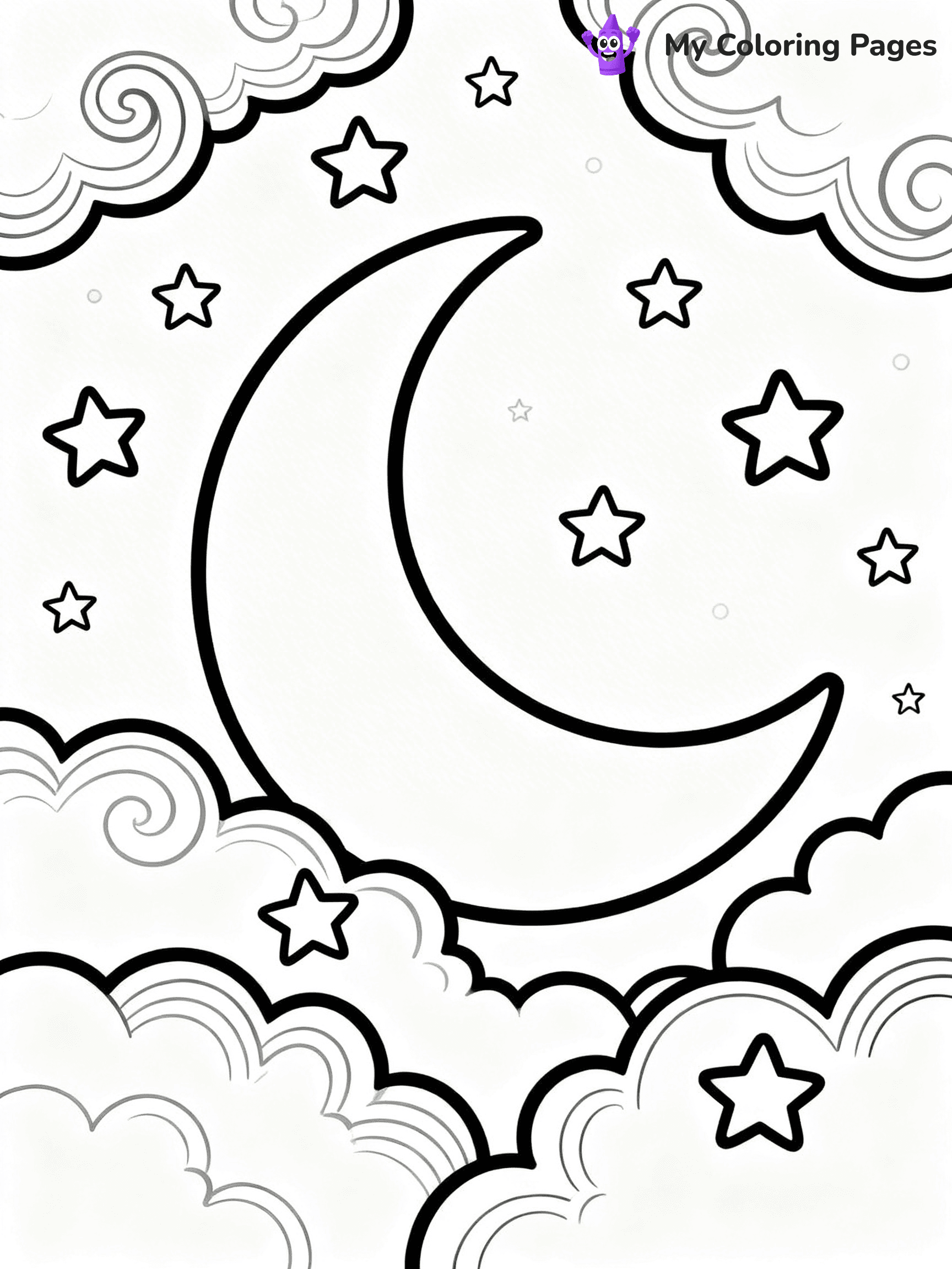 Starry Night Coloring Pages - 40
