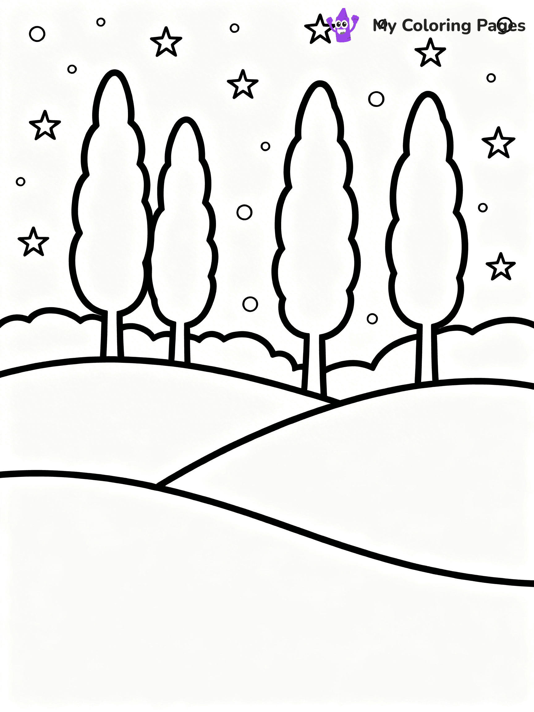 Starry Night Coloring Pages - 37
