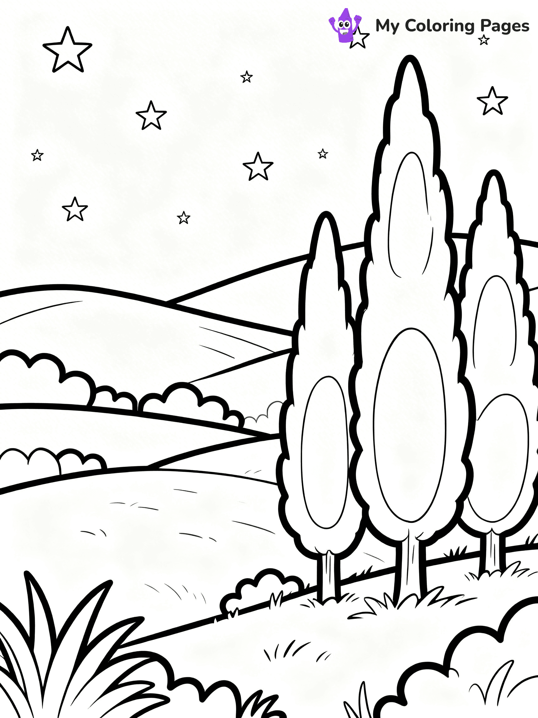 Starry Night Coloring Pages - 34