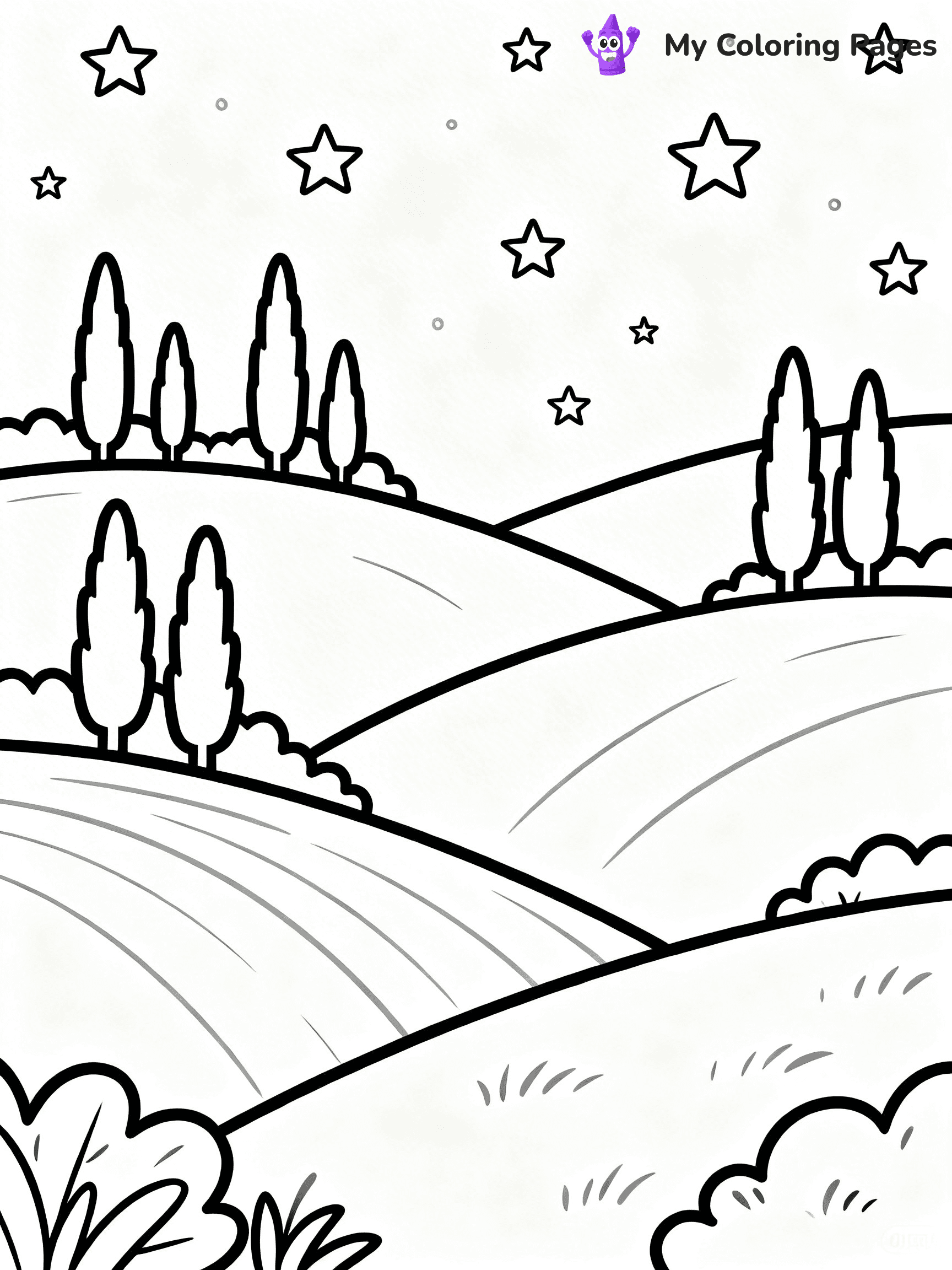 Starry Night Coloring Pages - 33