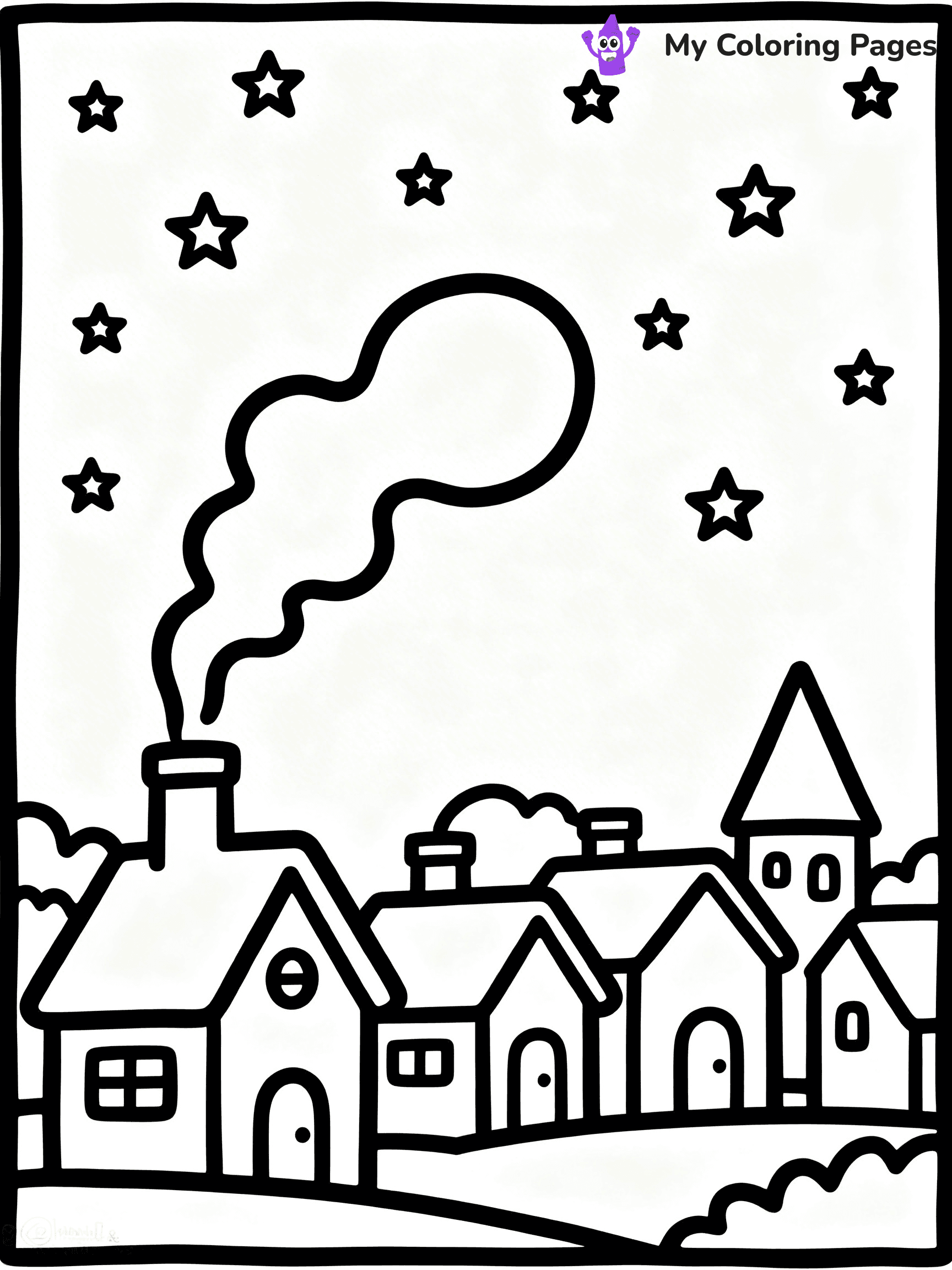 Starry Night Coloring Pages - 32