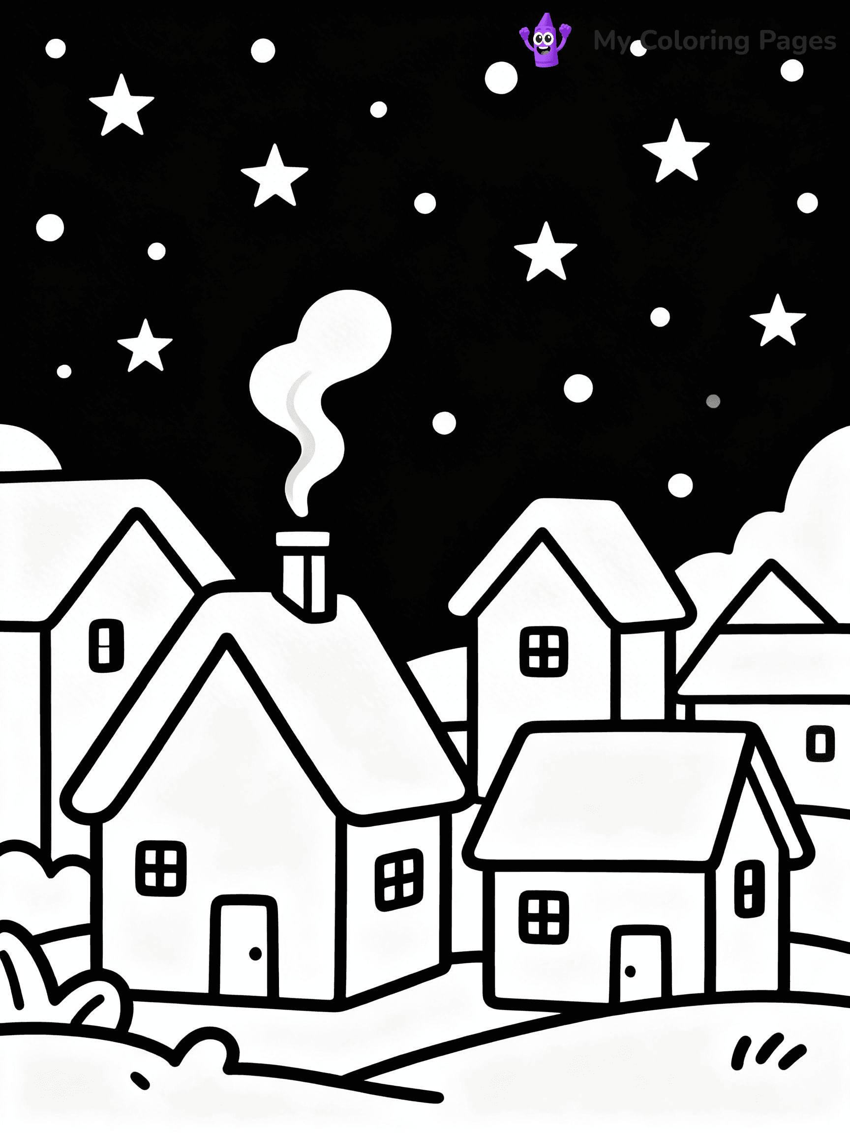 Starry Night Coloring Pages - 31