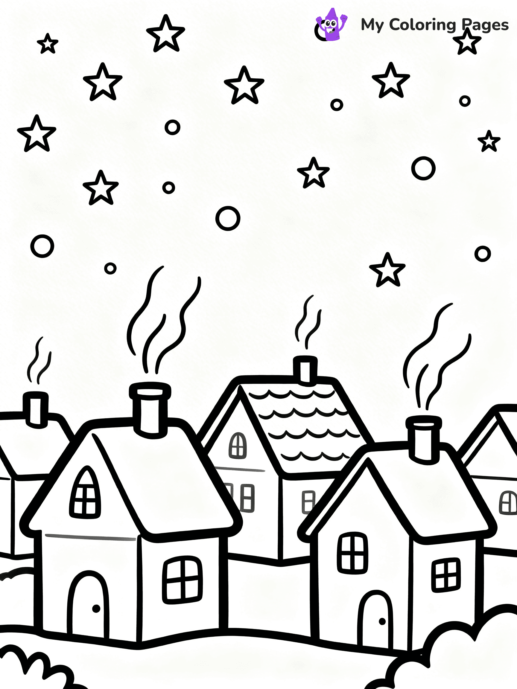 Starry Night Coloring Pages - 30