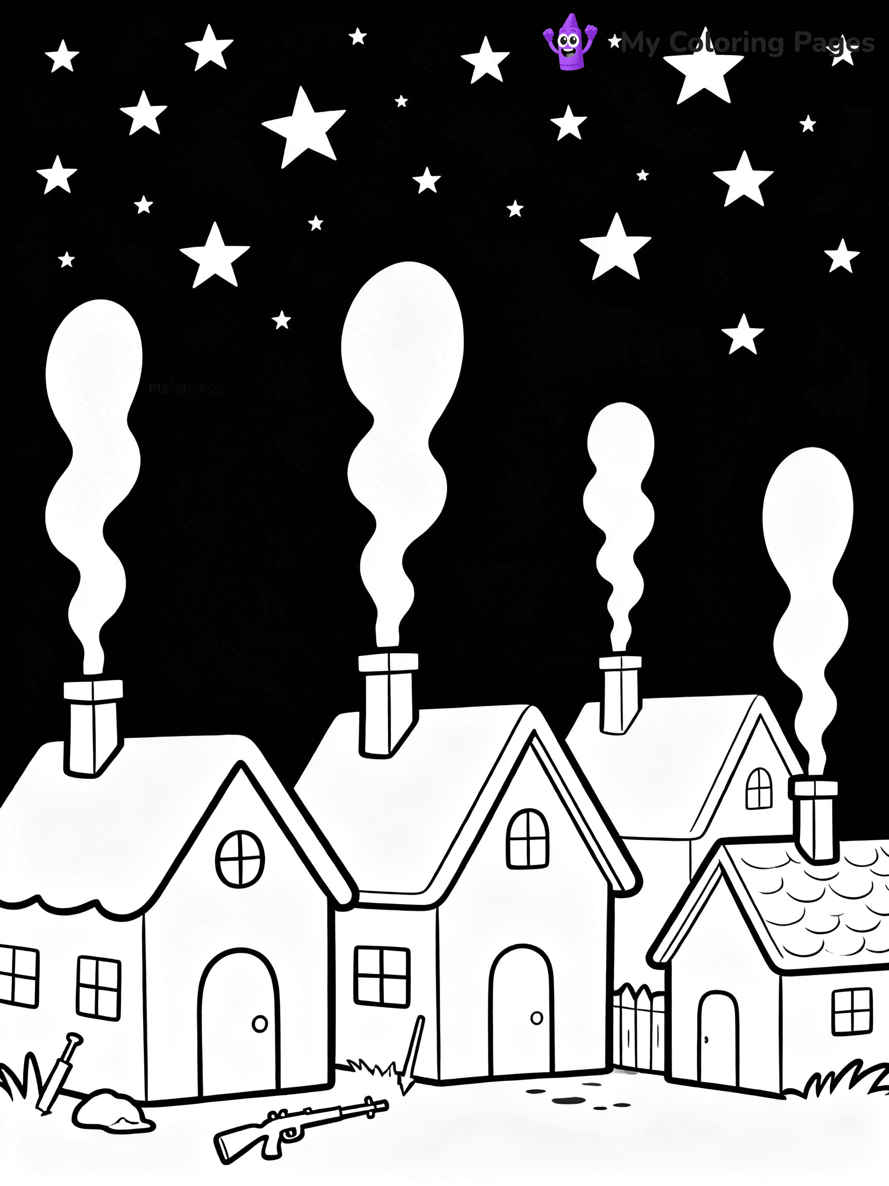 Starry Night Coloring Pages - 28