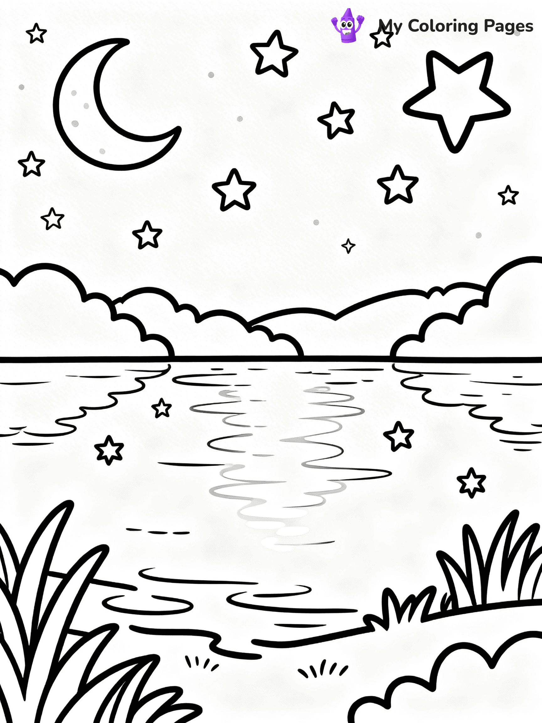 Starry Night Coloring Pages - 19
