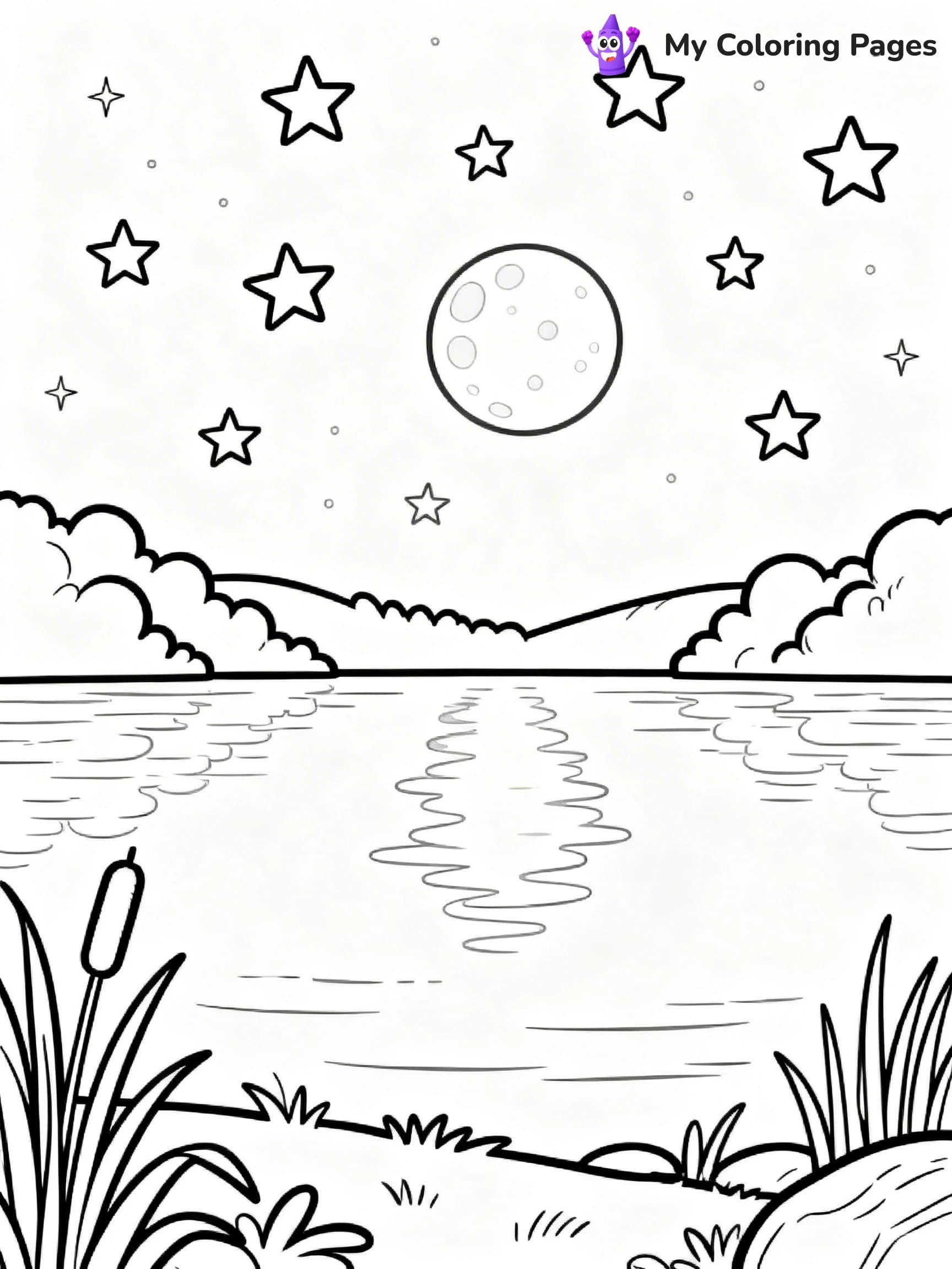 Starry Night Coloring Pages - 17