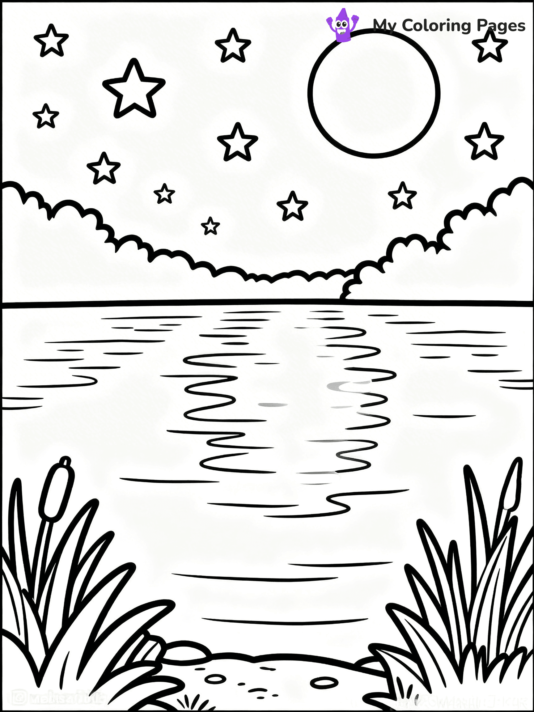 Starry Night Coloring Pages - 15