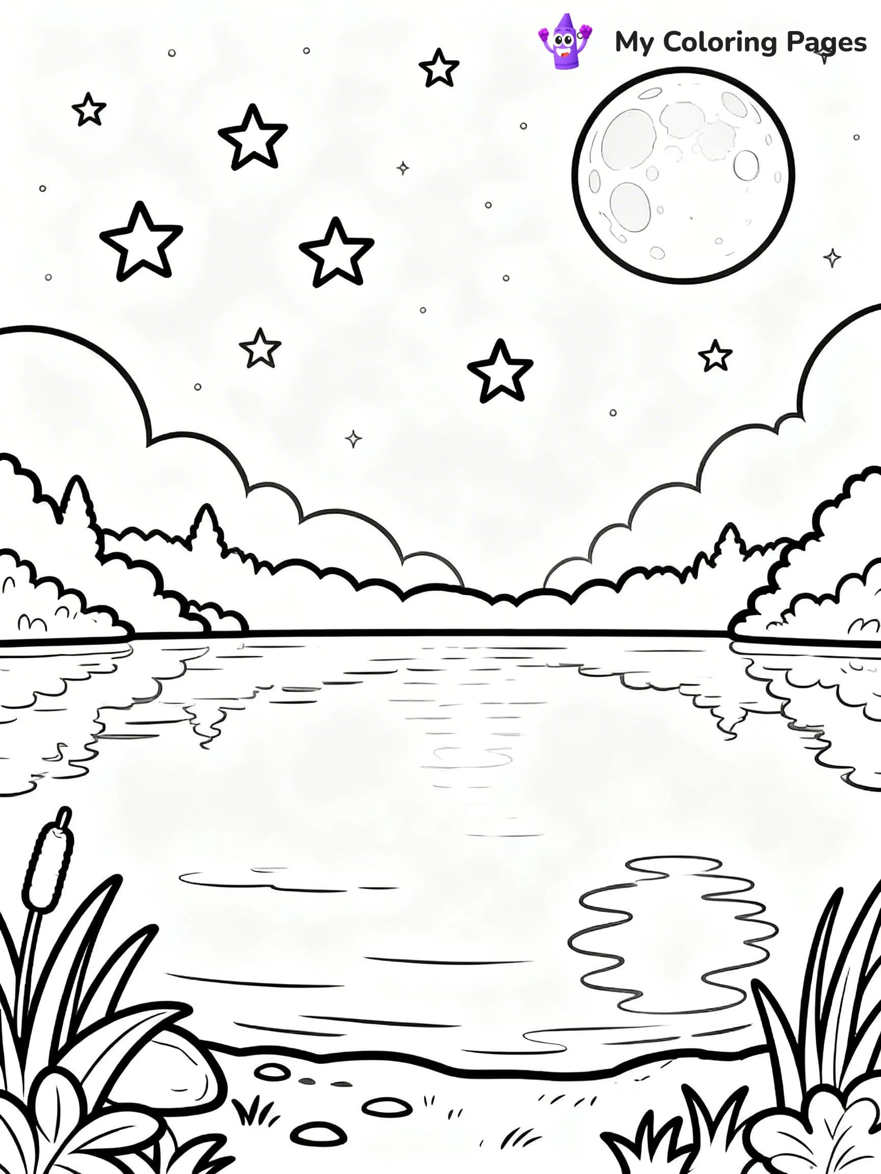Starry Night Coloring Pages - 14