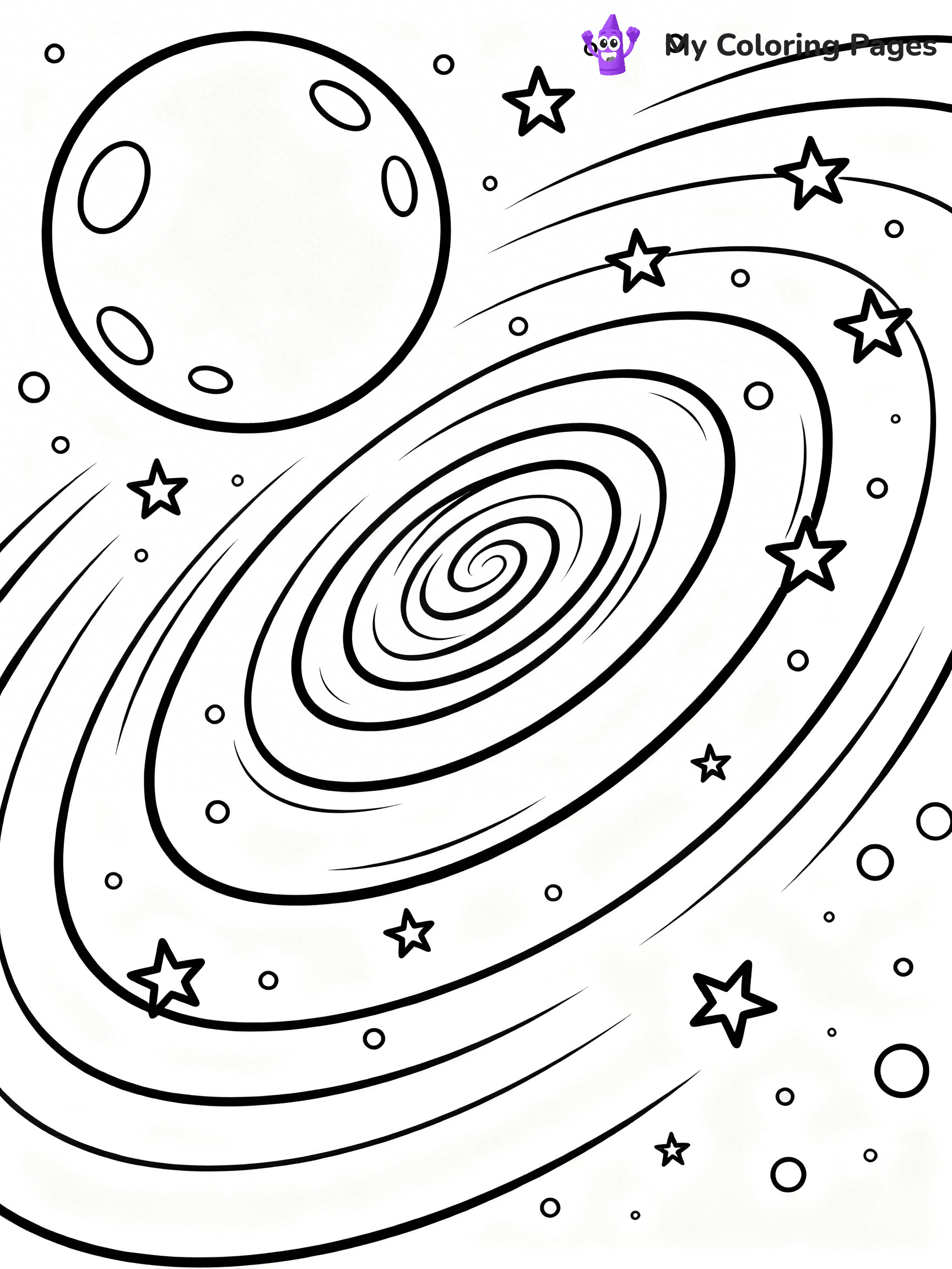 Starry Night Coloring Pages - 1