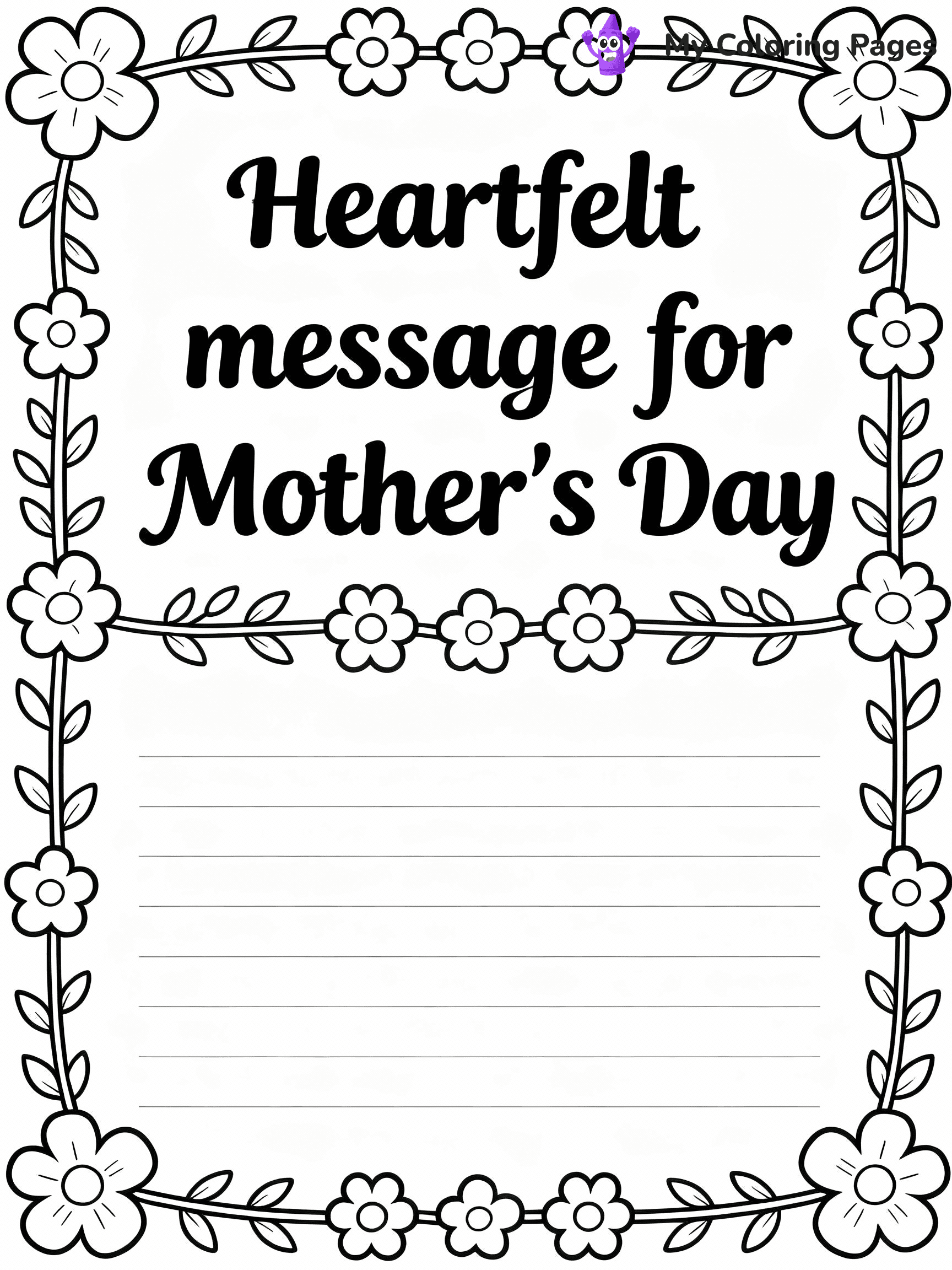 Mothers Day Coloring Pages - 49