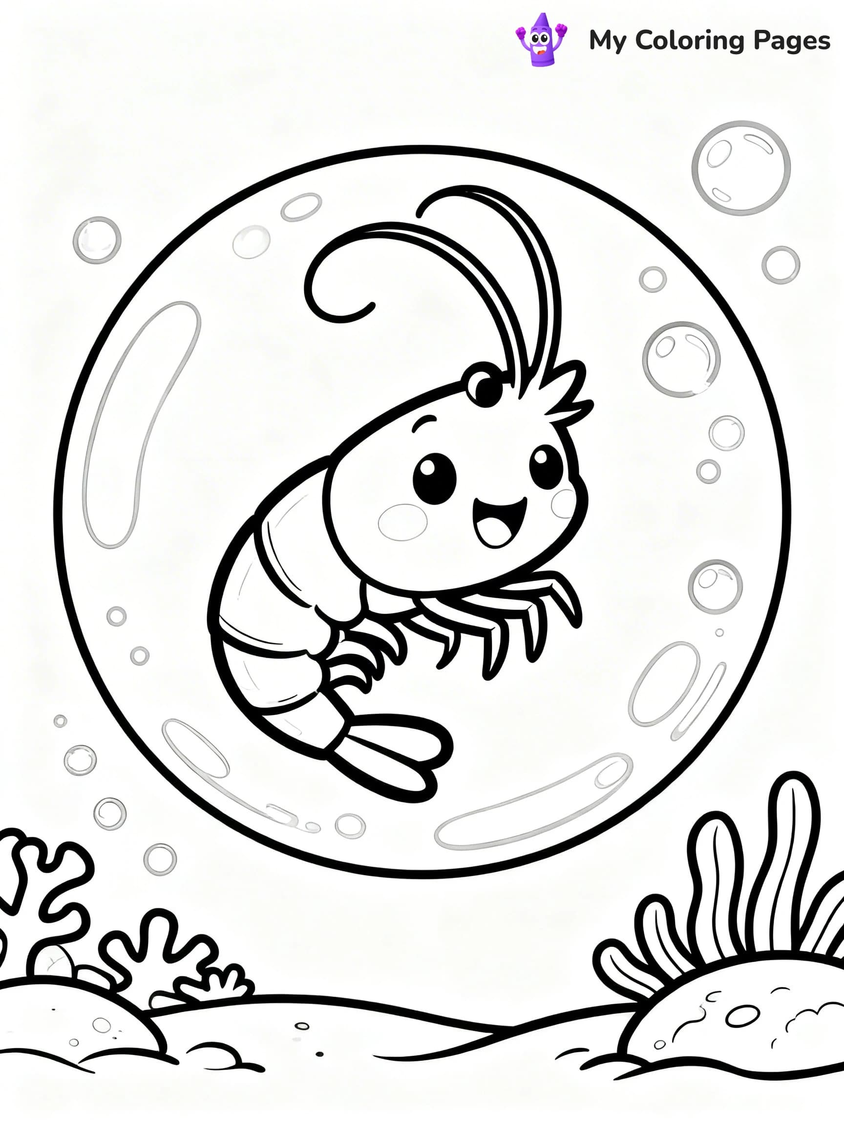 Shrimp Coloring Pages - 6