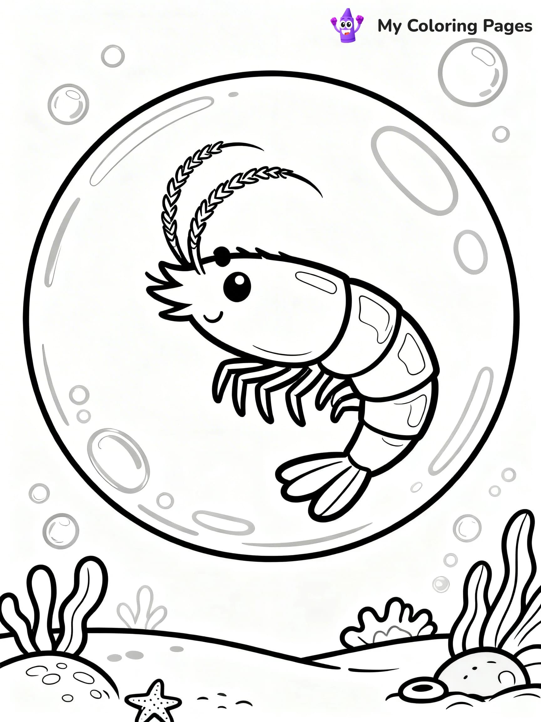 Shrimp Coloring Pages - 3