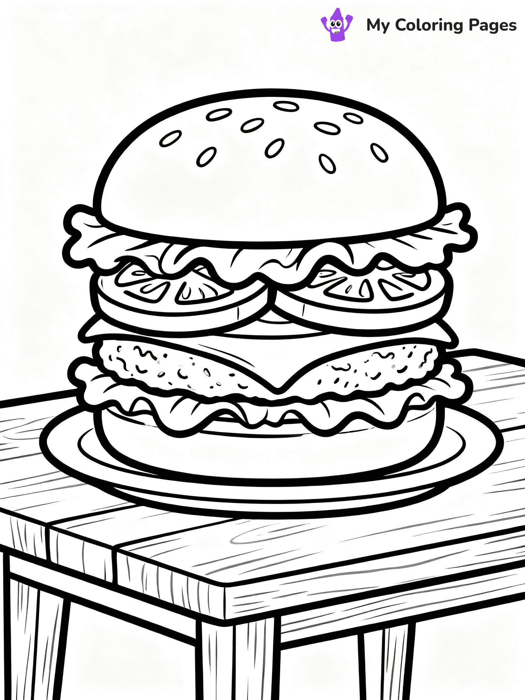 Hamburger Coloring Pages - 7