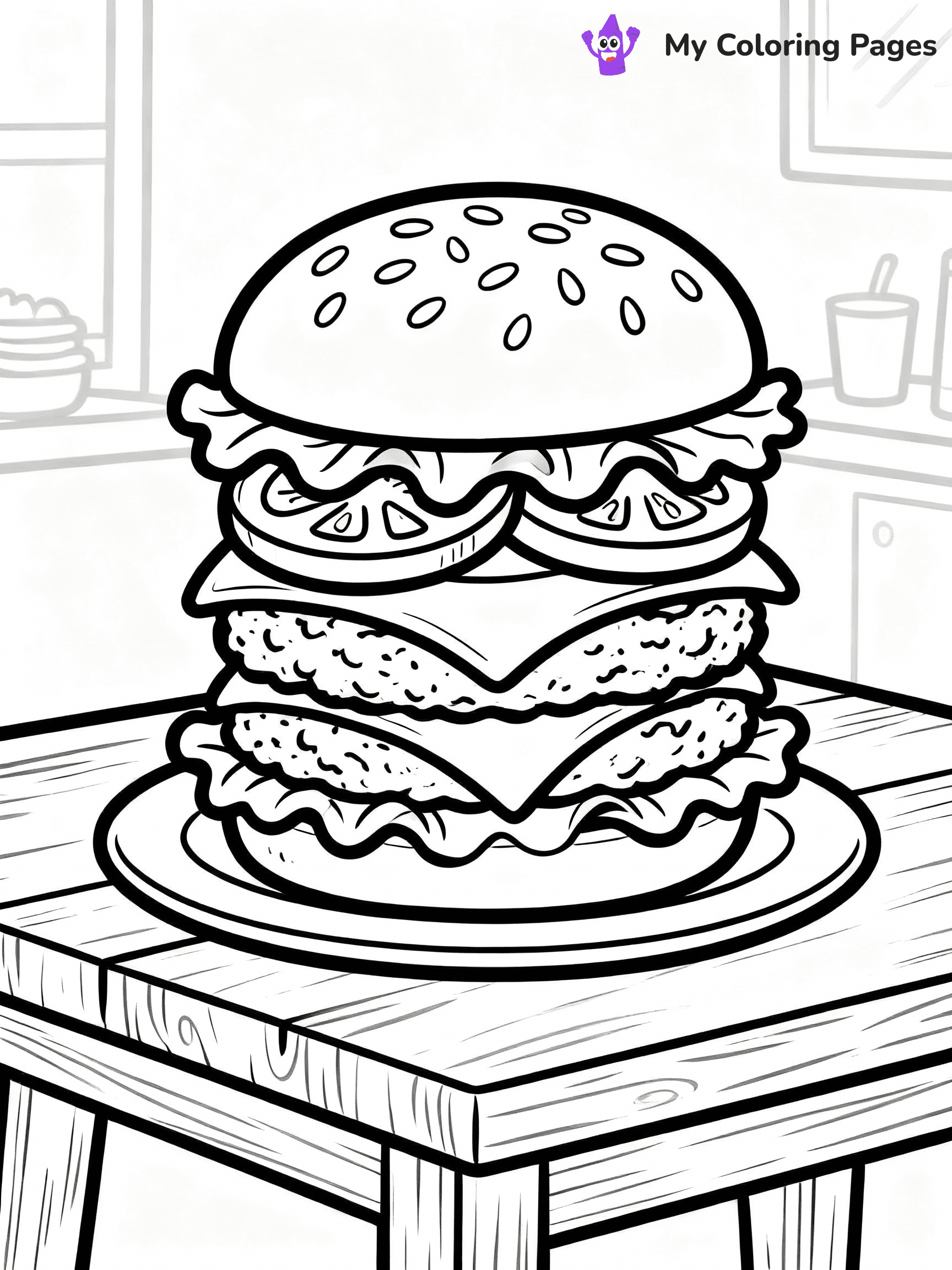 Hamburger Coloring Pages - 6