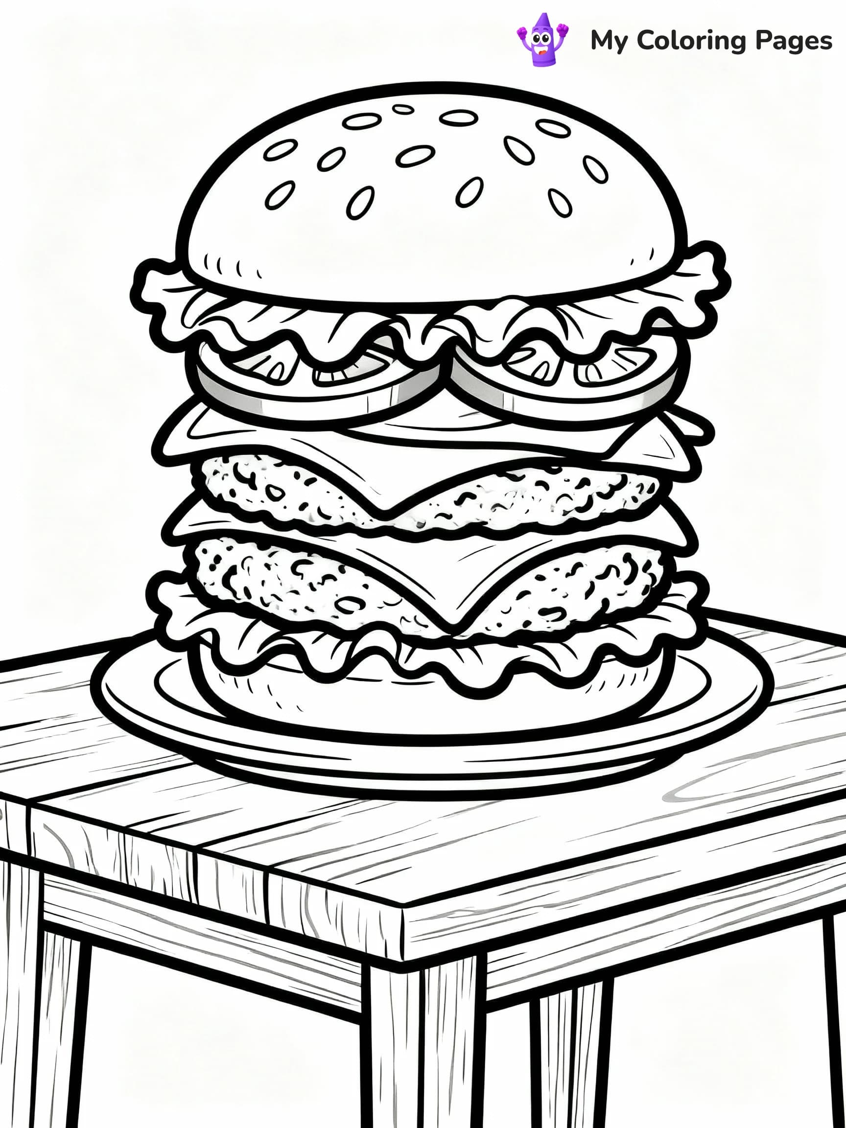 Hamburger Coloring Pages - 4
