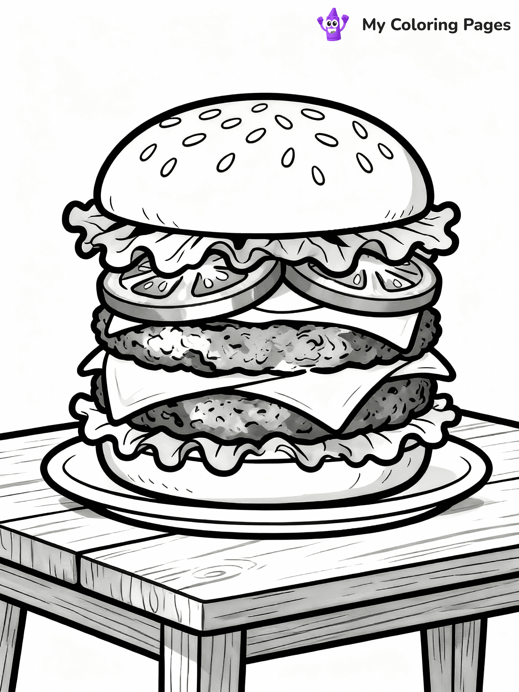 Hamburger Coloring Pages - 2