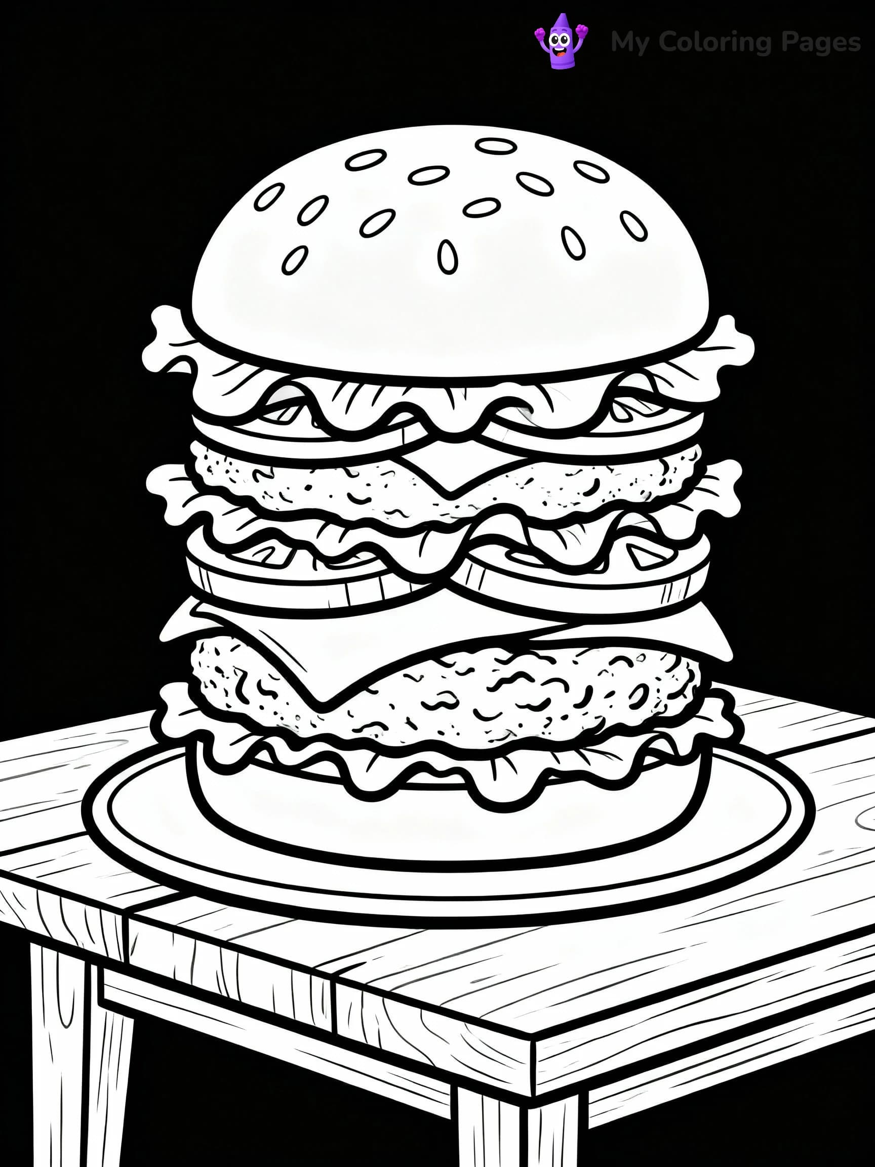 Hamburger Coloring Pages - 1
