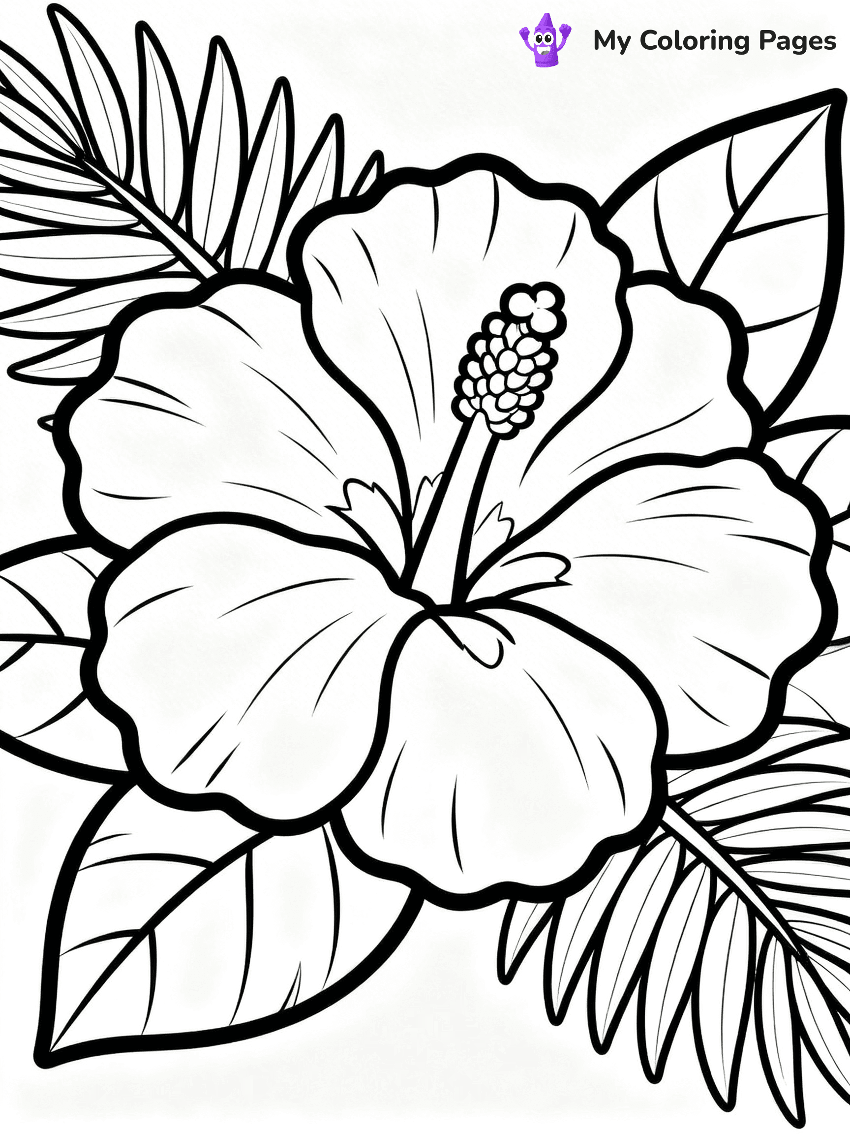 Hibiscus Coloring Pages - 46