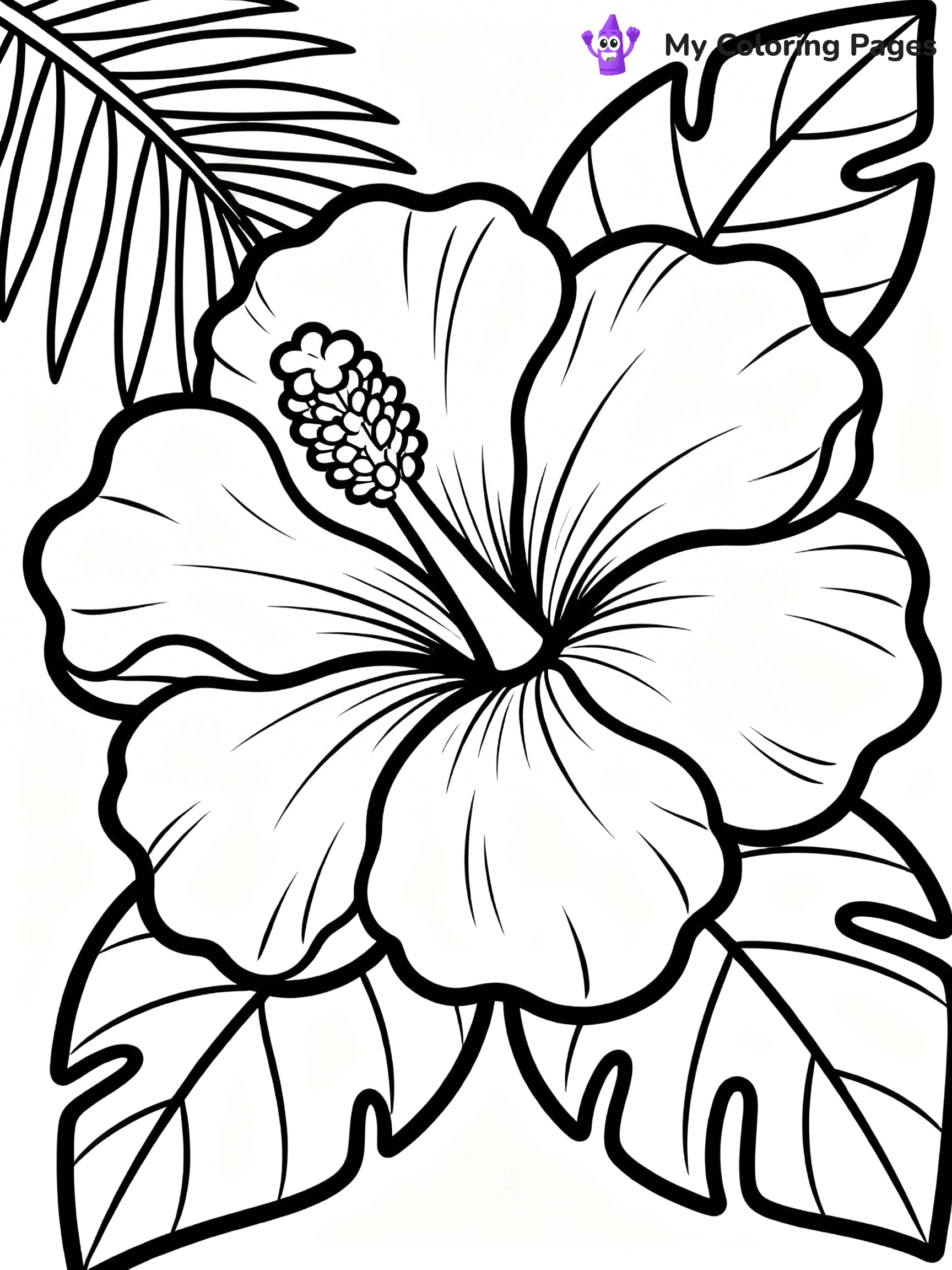 Hibiscus Coloring Pages - 45