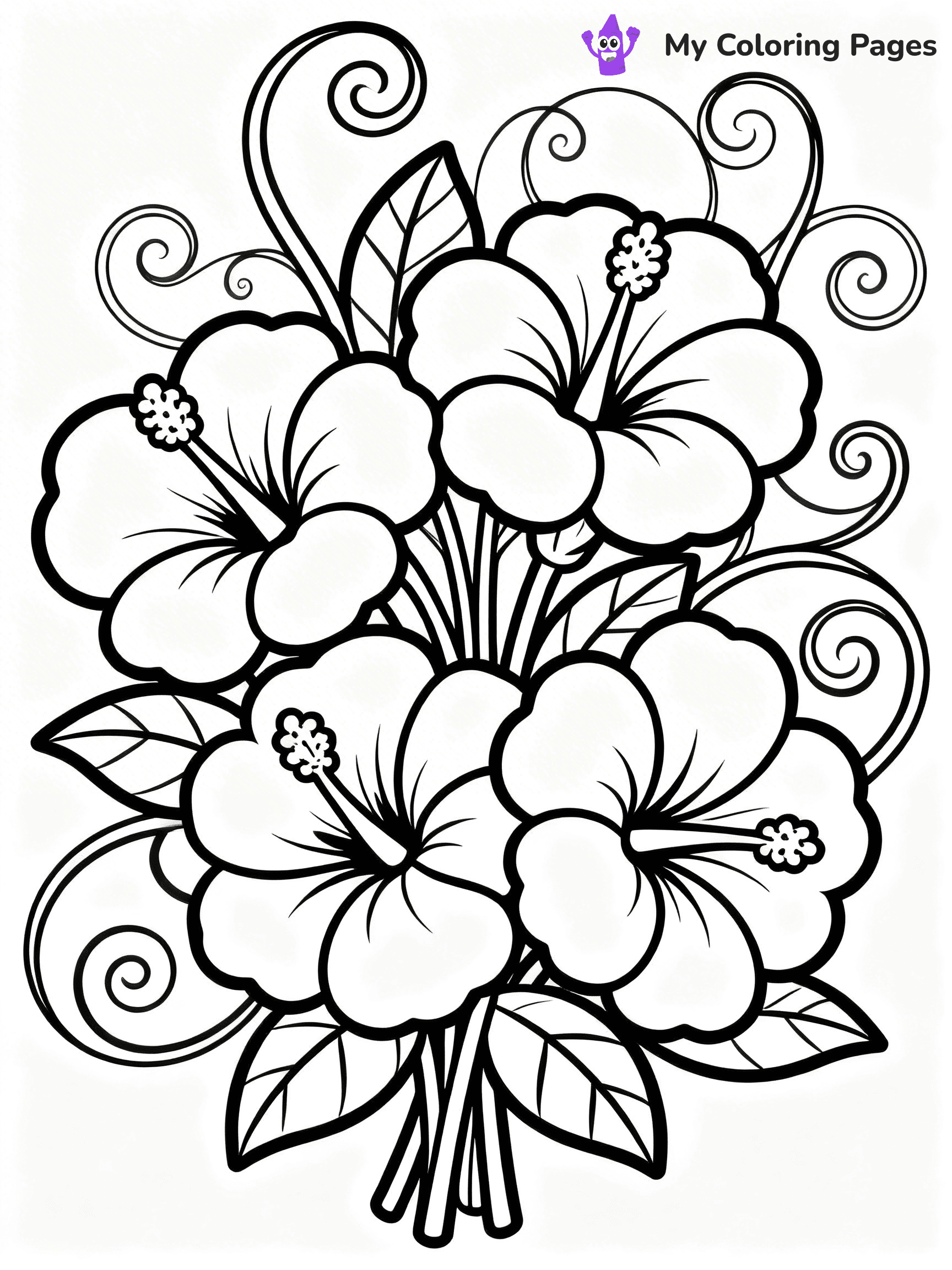 Hibiscus Coloring Pages - 42