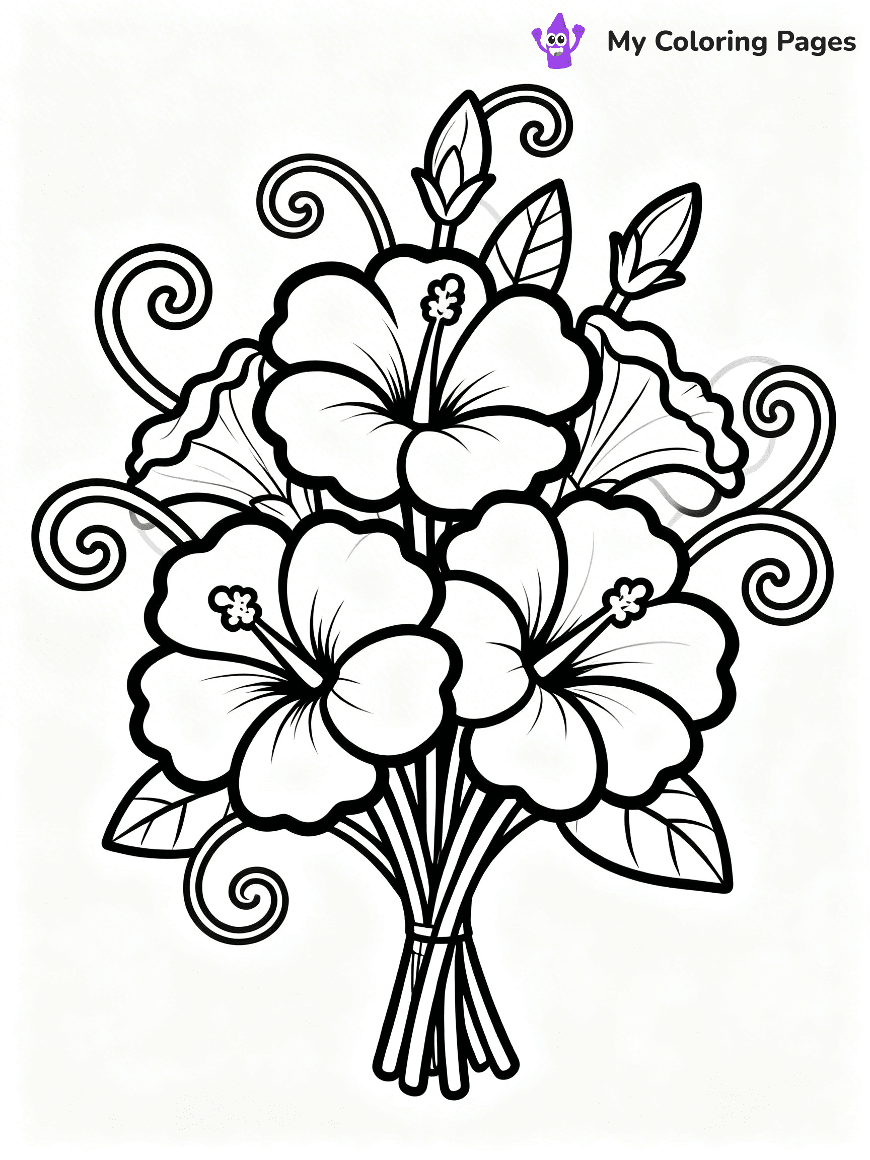 Hibiscus Coloring Pages - 41