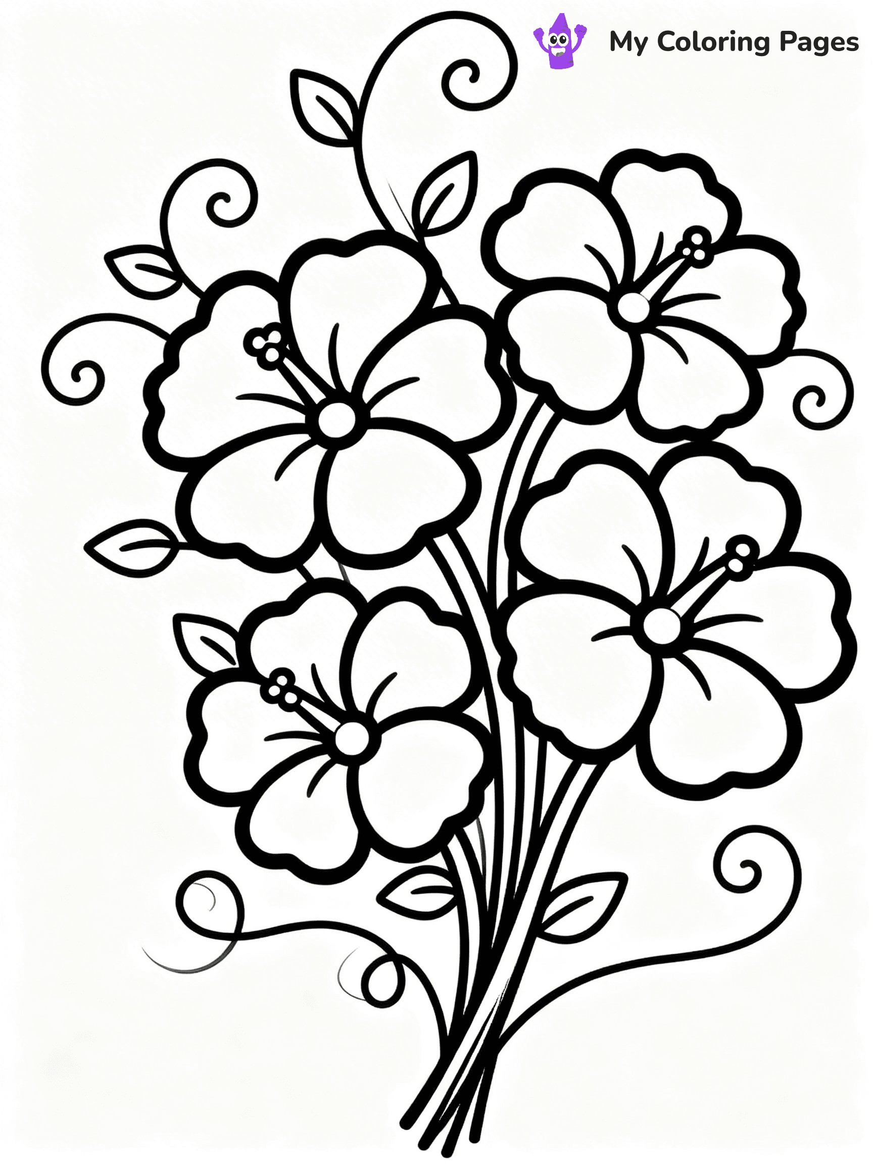 Hibiscus Coloring Pages - 40