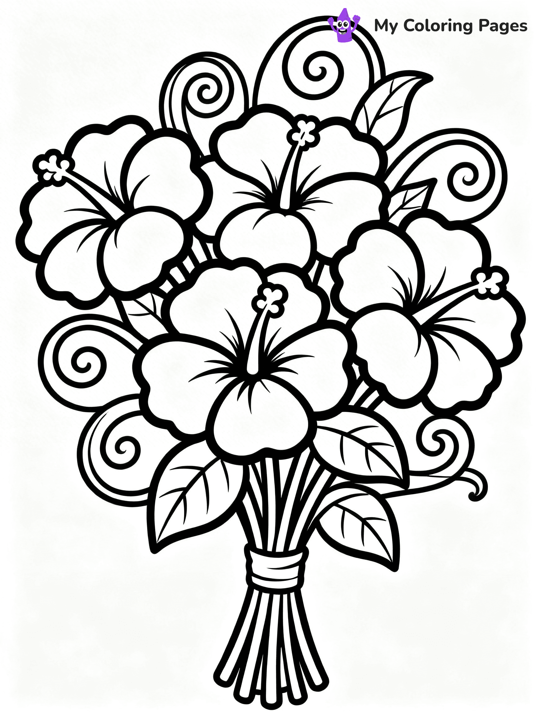Hibiscus Coloring Pages - 39