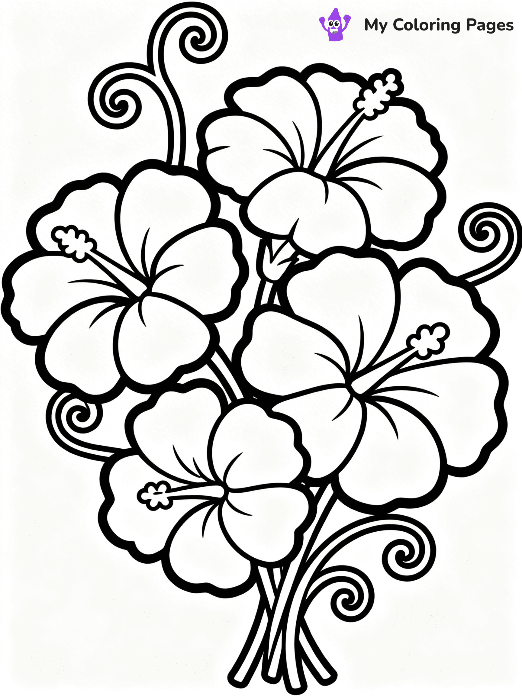 Hibiscus Coloring Pages - 38