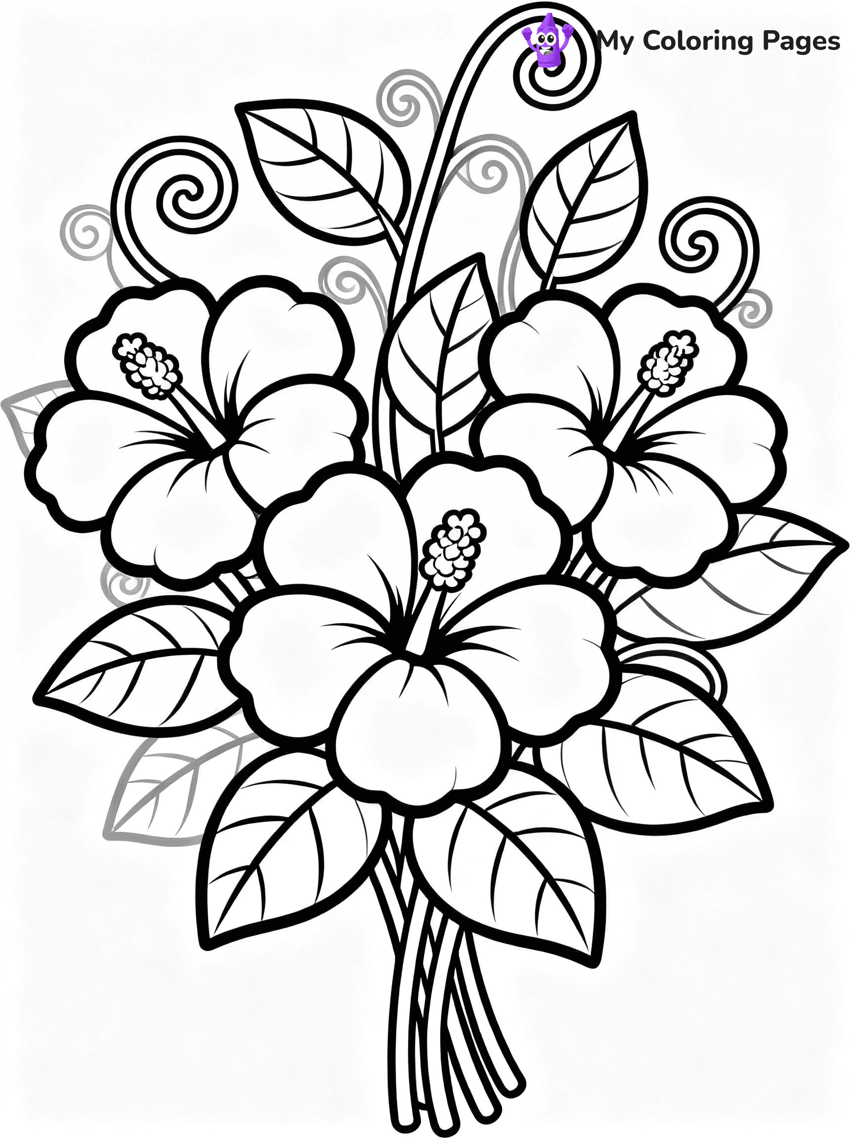 Hibiscus Coloring Pages - 37