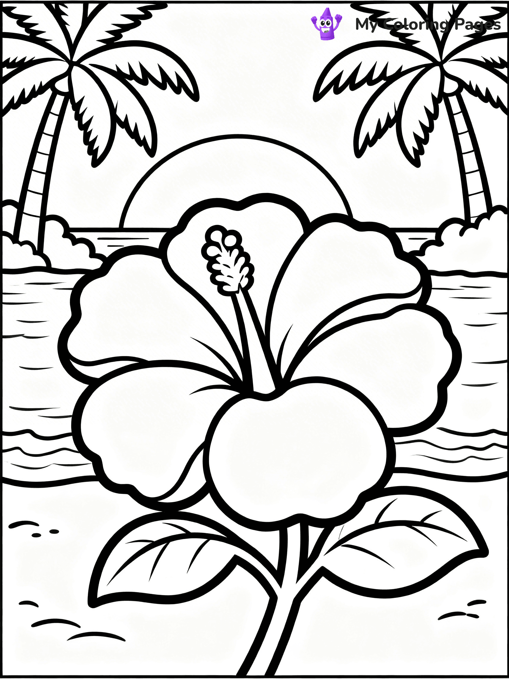 Hibiscus Coloring Pages - 27
