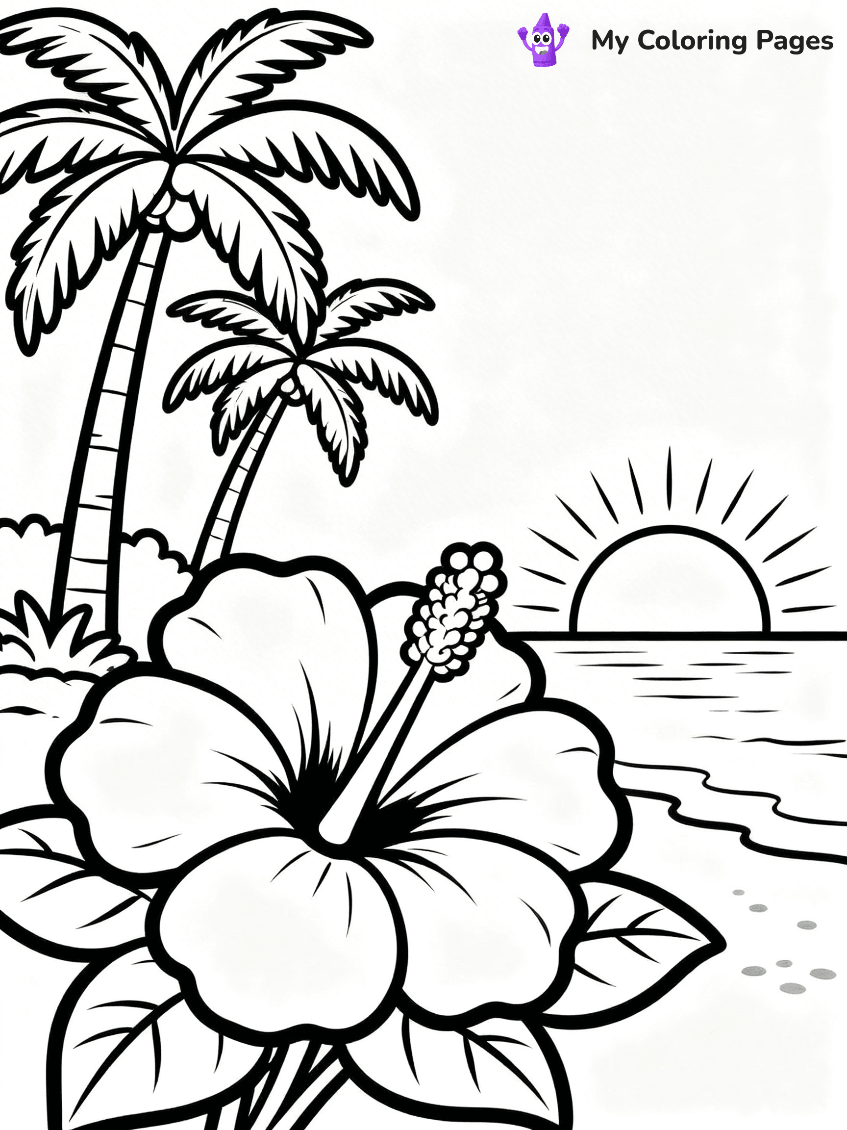 Hibiscus Coloring Pages - 24