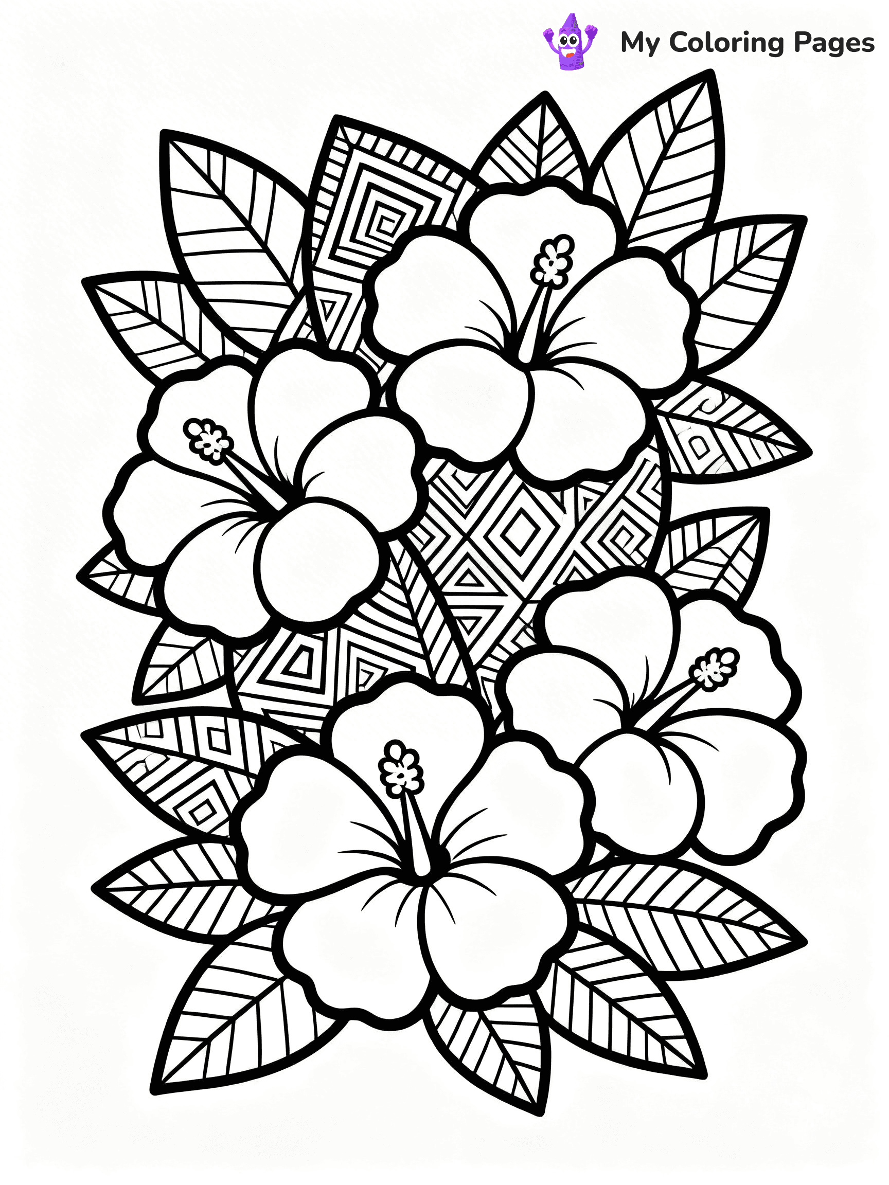 Hibiscus Coloring Pages - 11